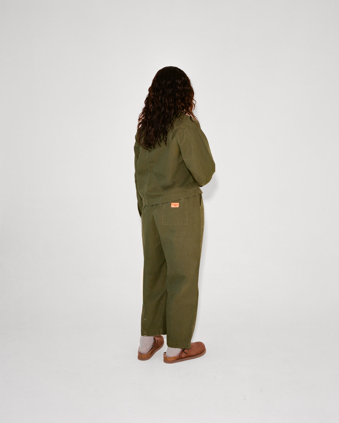 Women's Cropped Work Jacket - Olive
