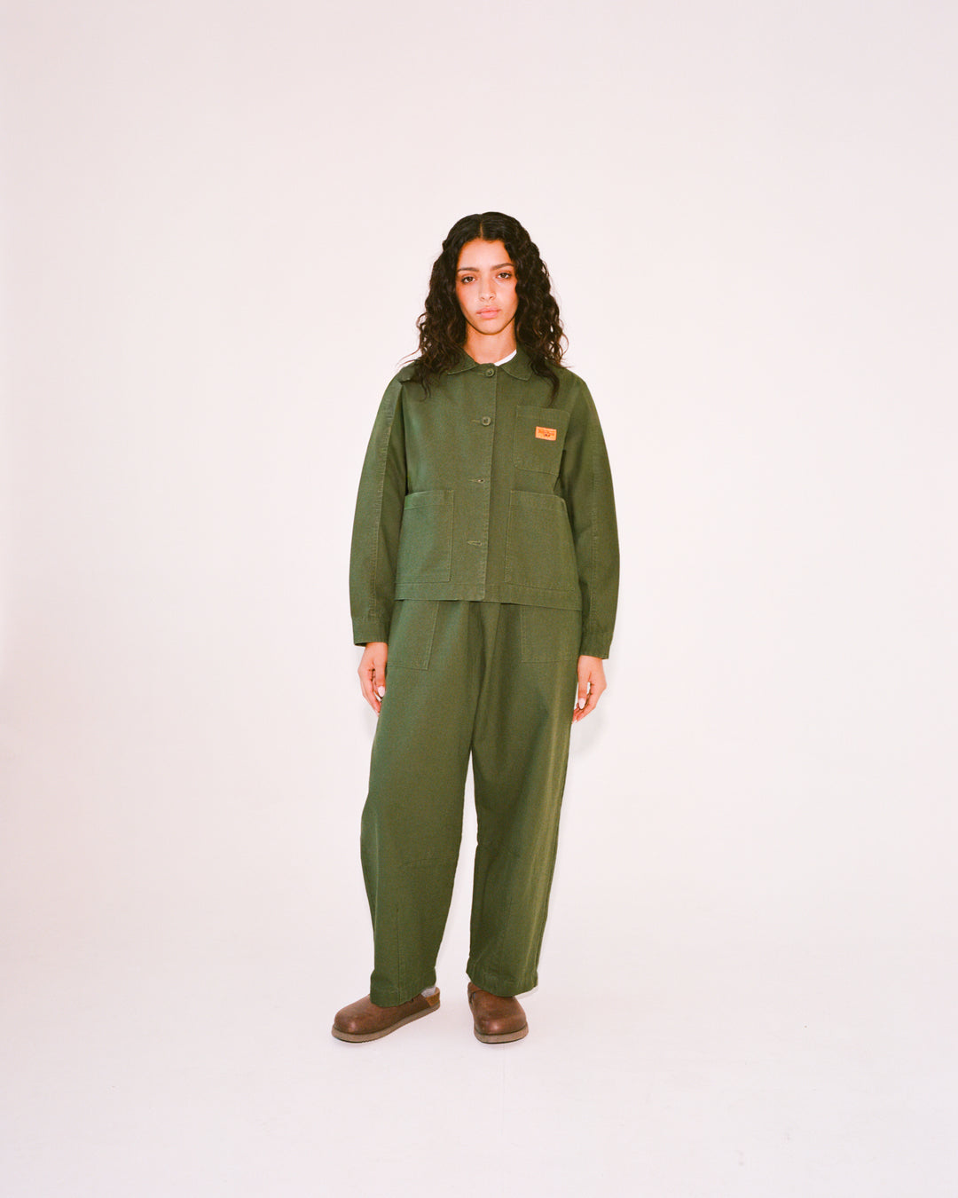 Women's Cropped Work Jacket - Olive