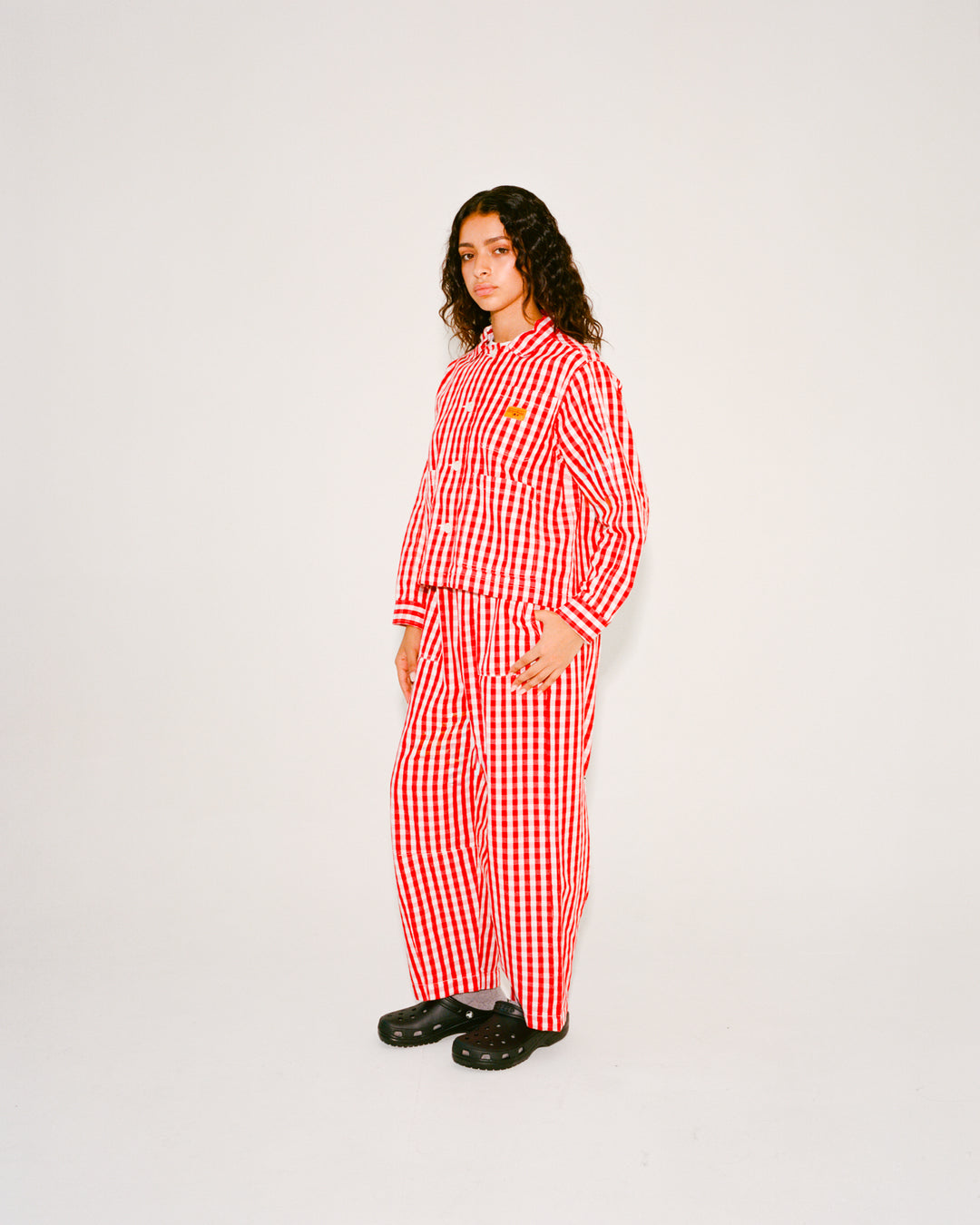 Women's Barrel Pants - Red Gingham