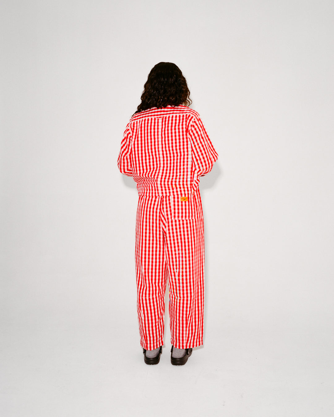 Women's Cropped Work Jacket - Red Gingham