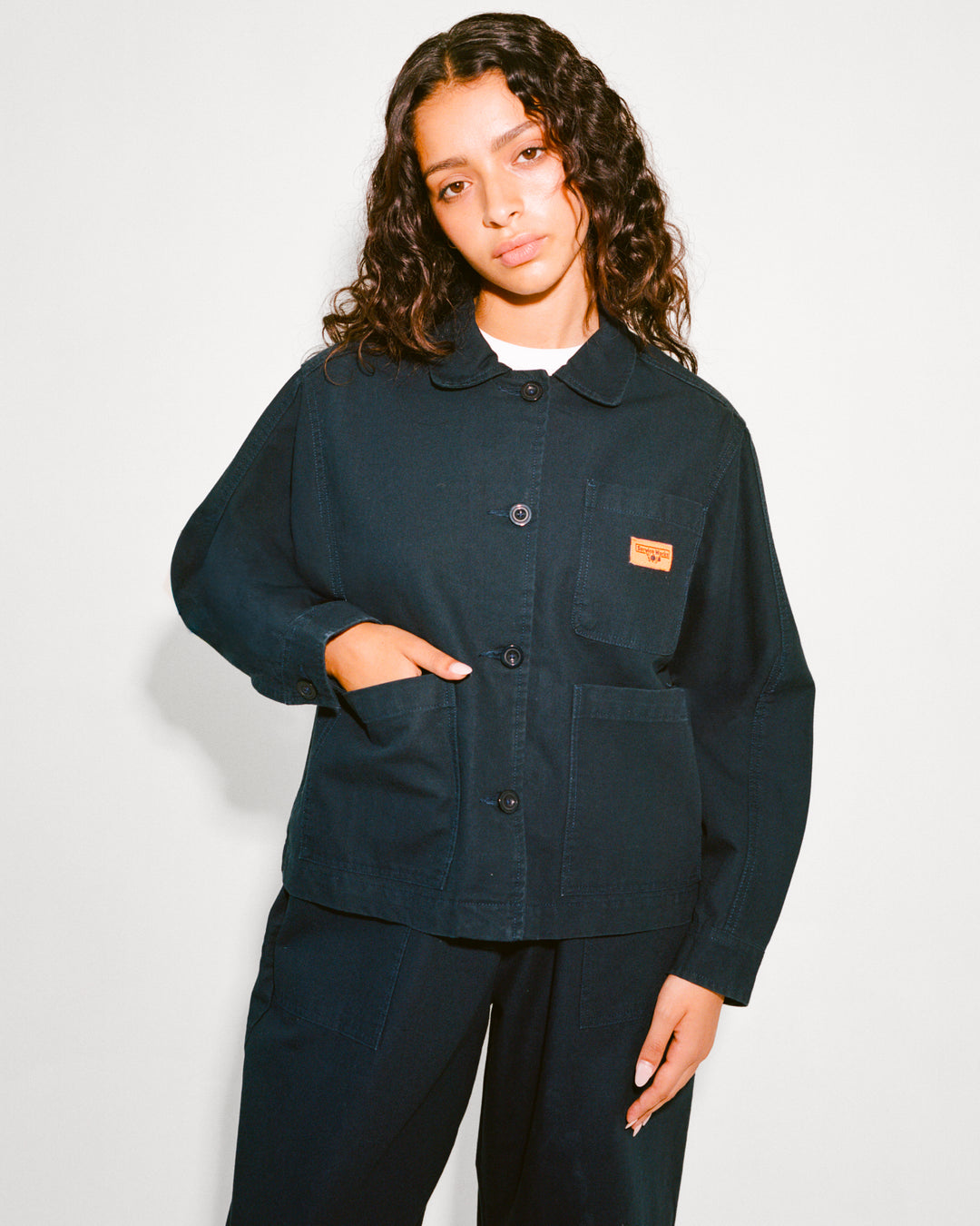 Women's Cropped Work Jacket - Dark Navy