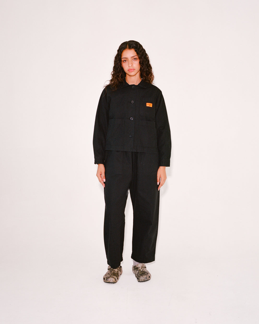 Women's Cropped Work Jacket - Black