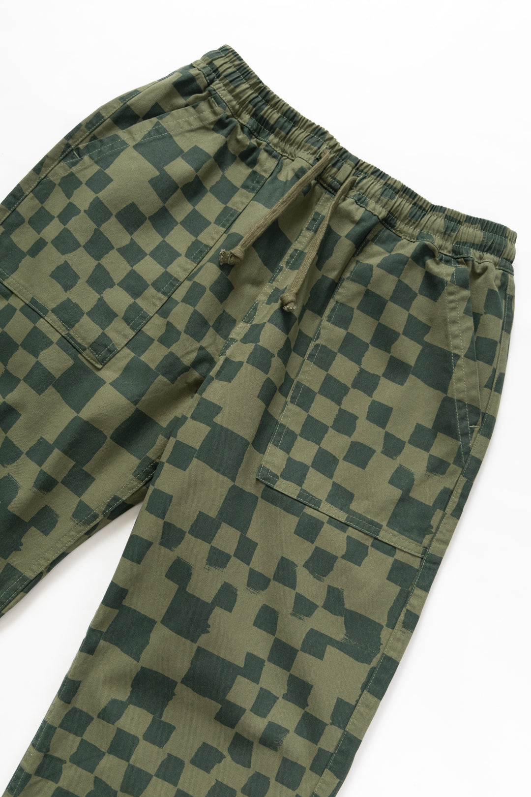 Printed Chef Pants - Olive Checker