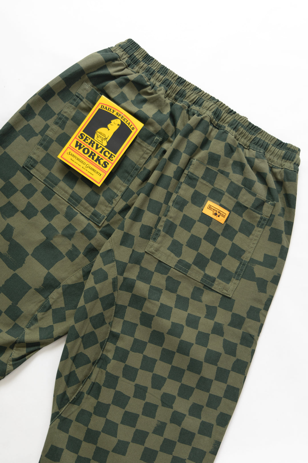 Printed Chef Pants - Olive Checker