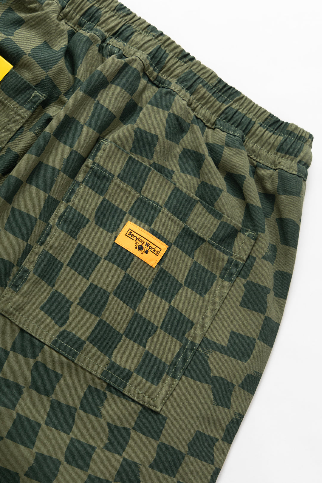 Printed Chef Pants - Olive Checker