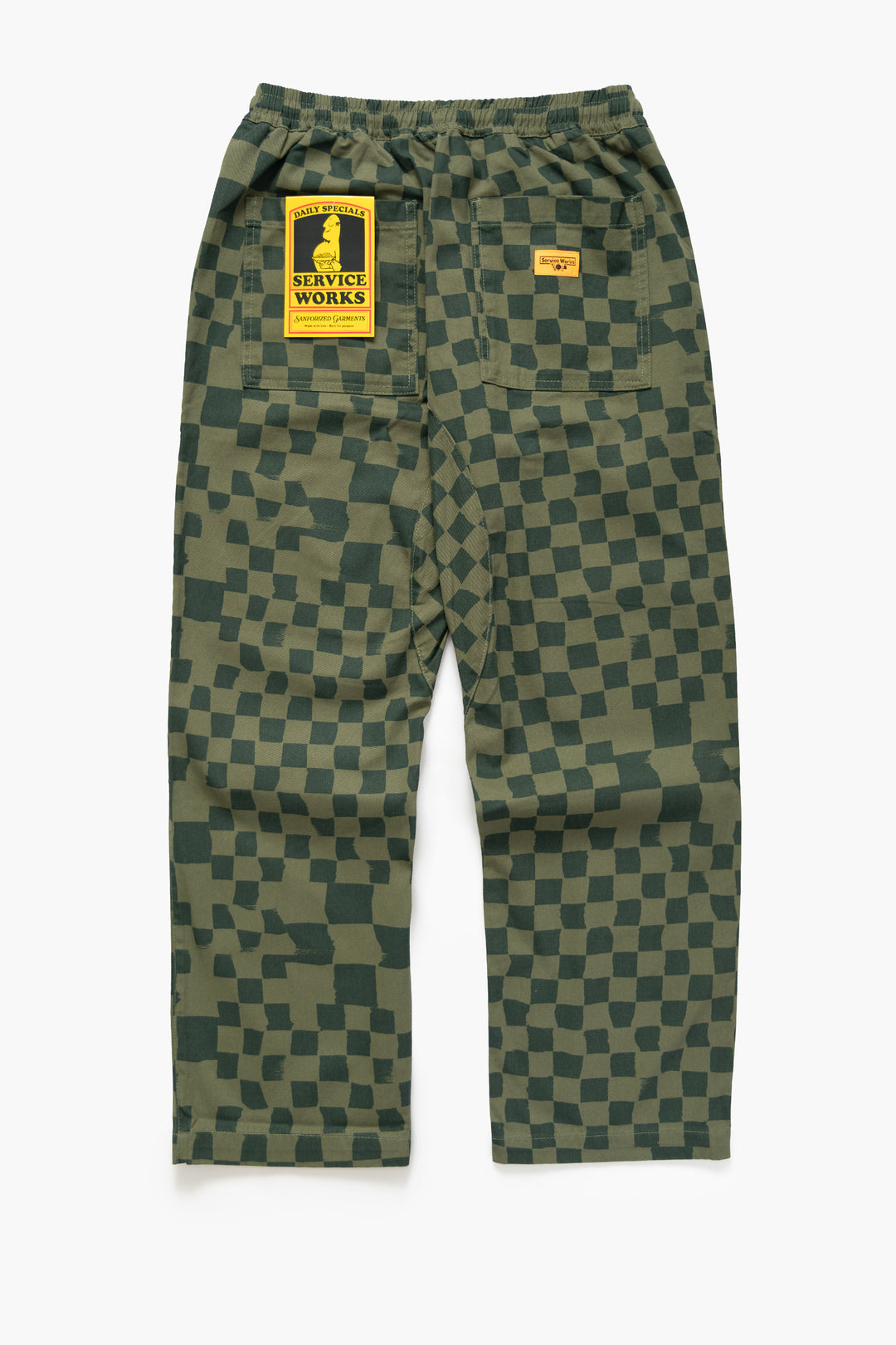 Printed Chef Pants - Olive Checker