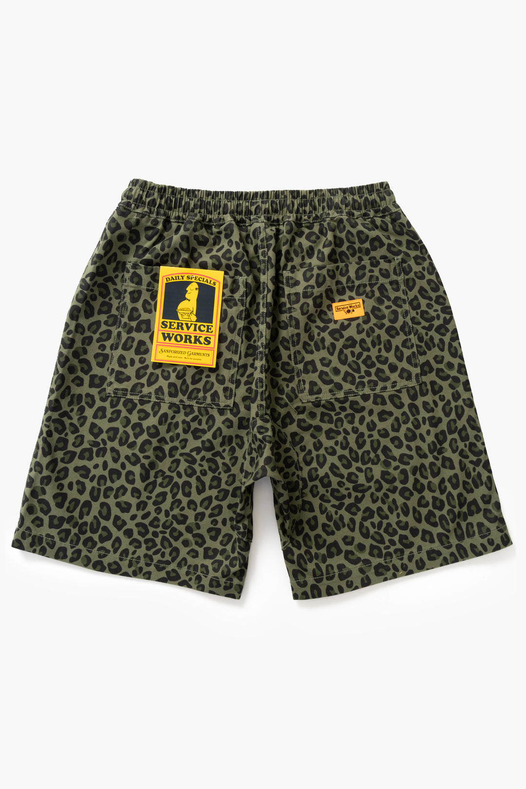 Patterned Chef Shorts - Green Leopard