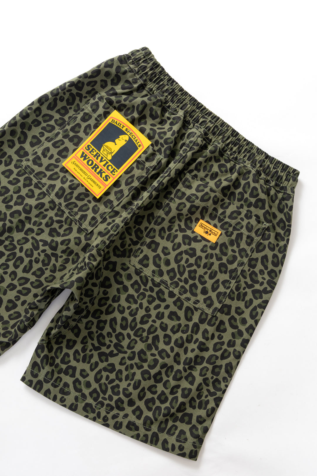 Patterned Chef Shorts - Green Leopard