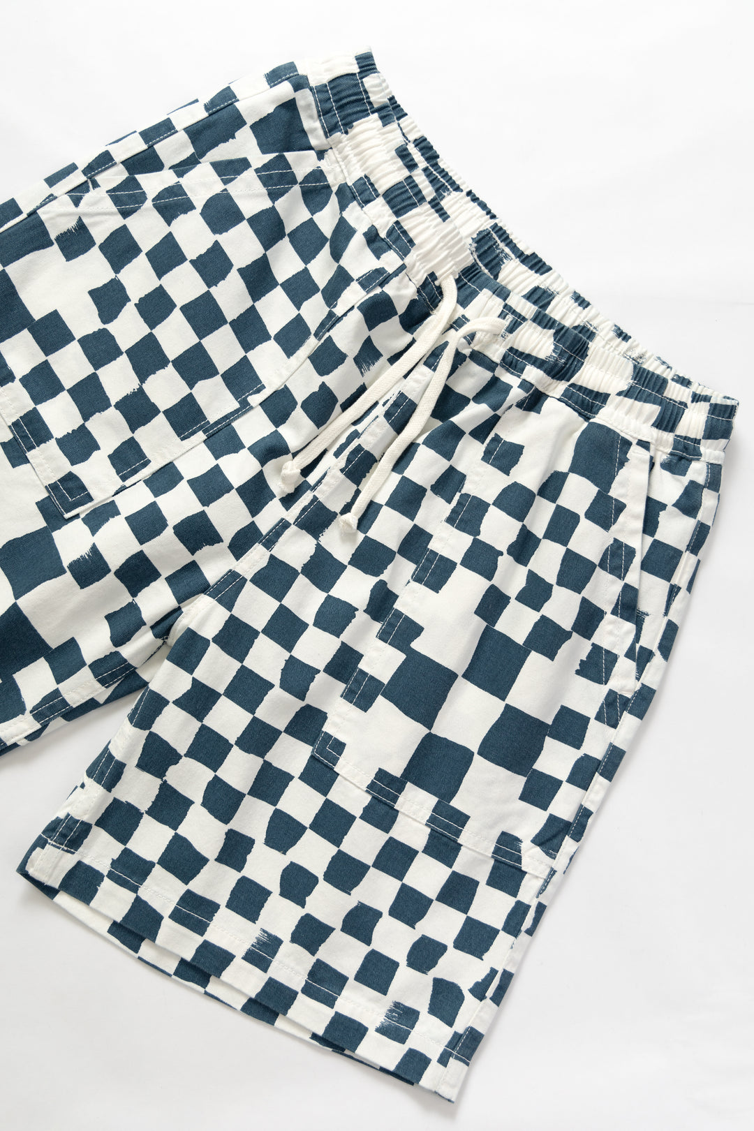 Printed Chef Shorts - Teal Checker