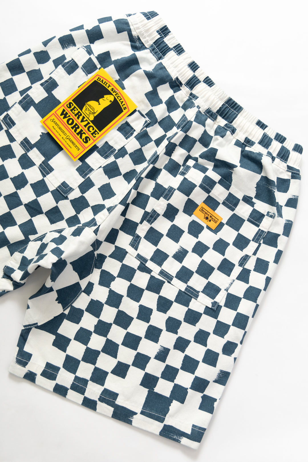 Printed Chef Shorts - Teal Checker