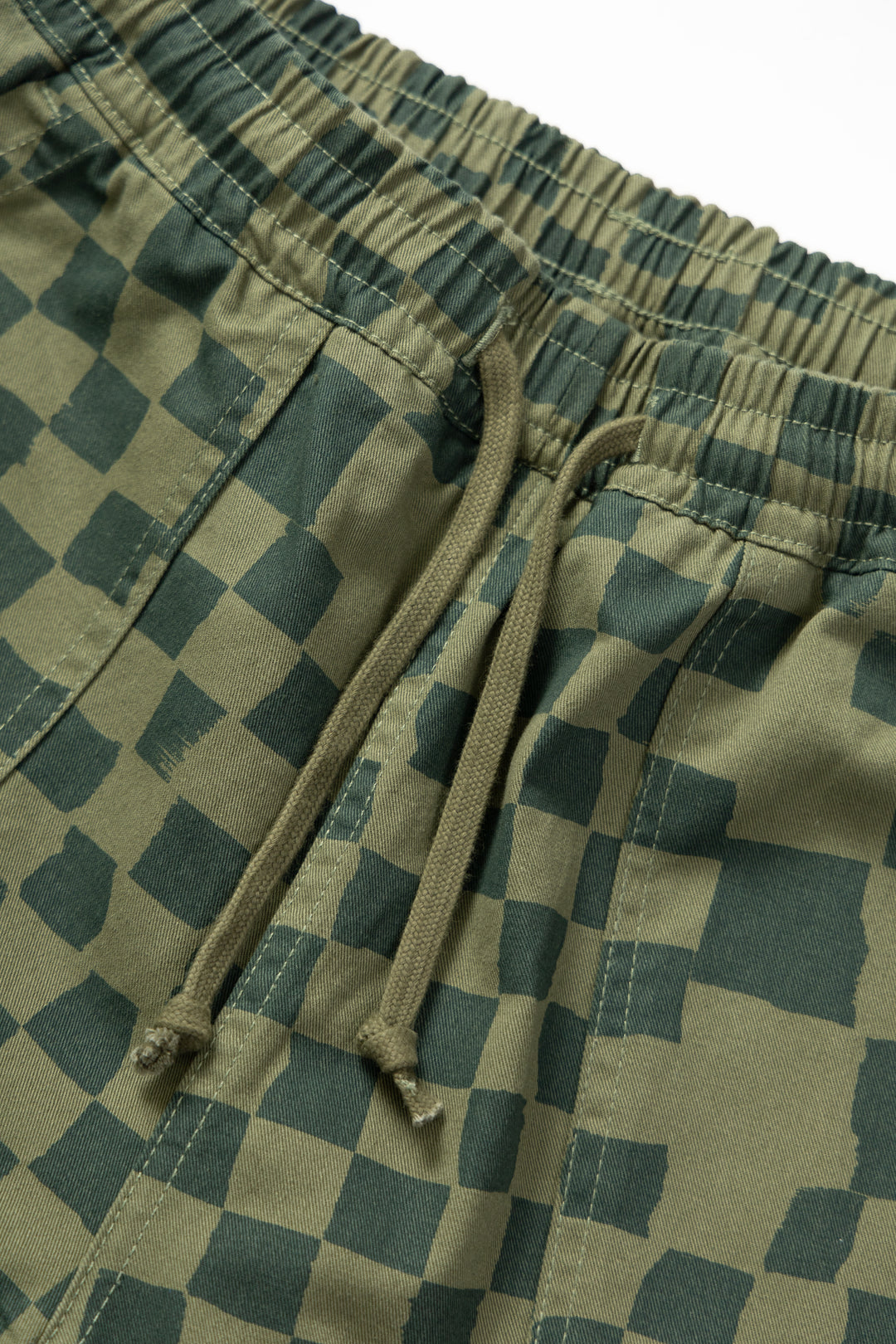 Printed Chef Shorts - Olive Checker