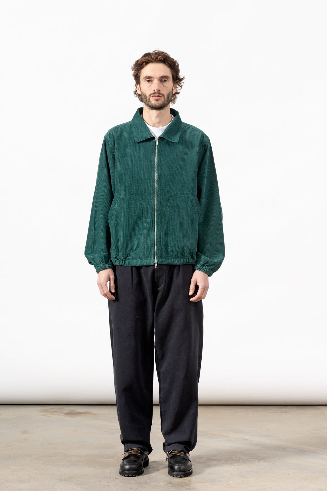 Fine Cord Work Jacket - Green