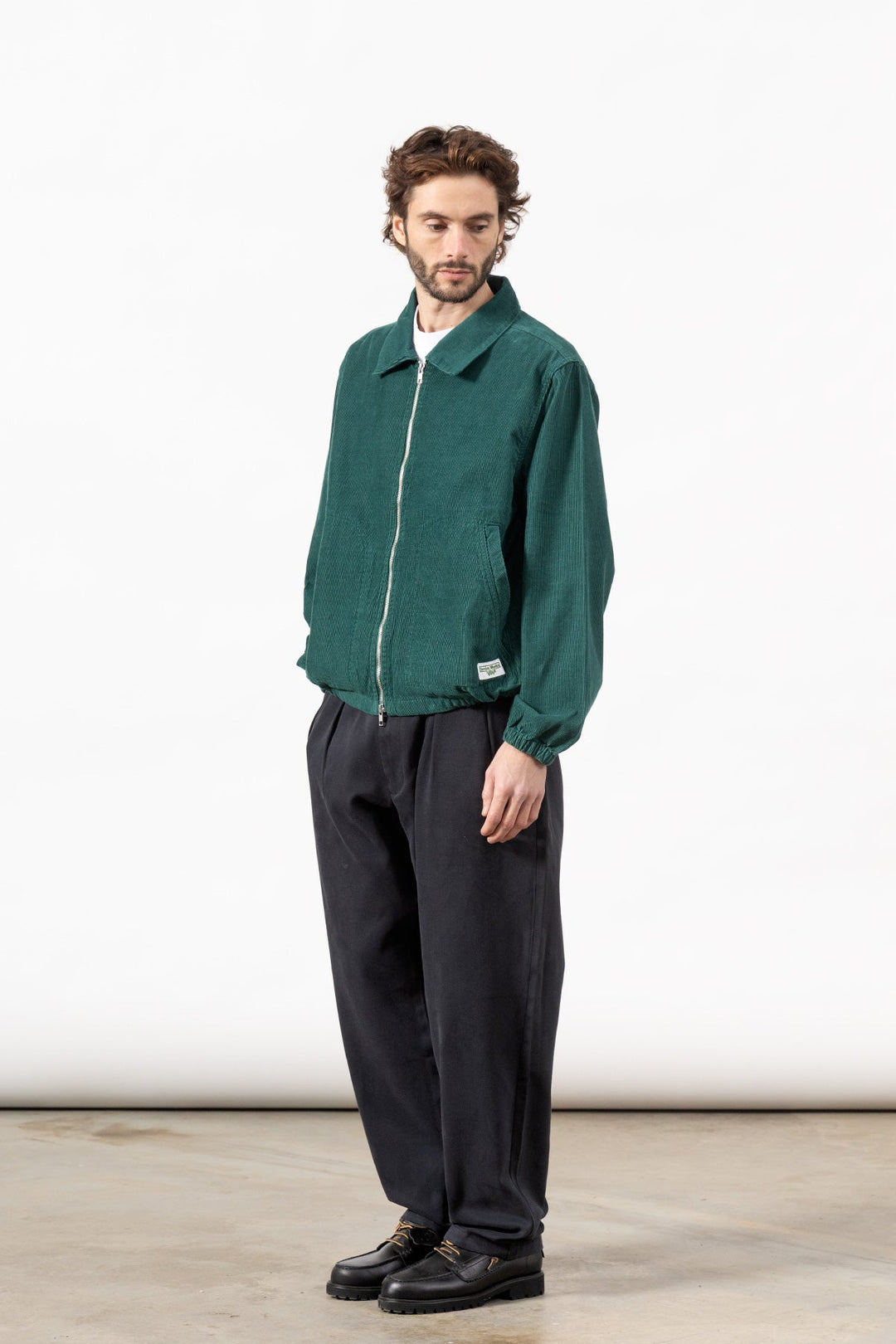 Fine Cord Work Jacket - Green