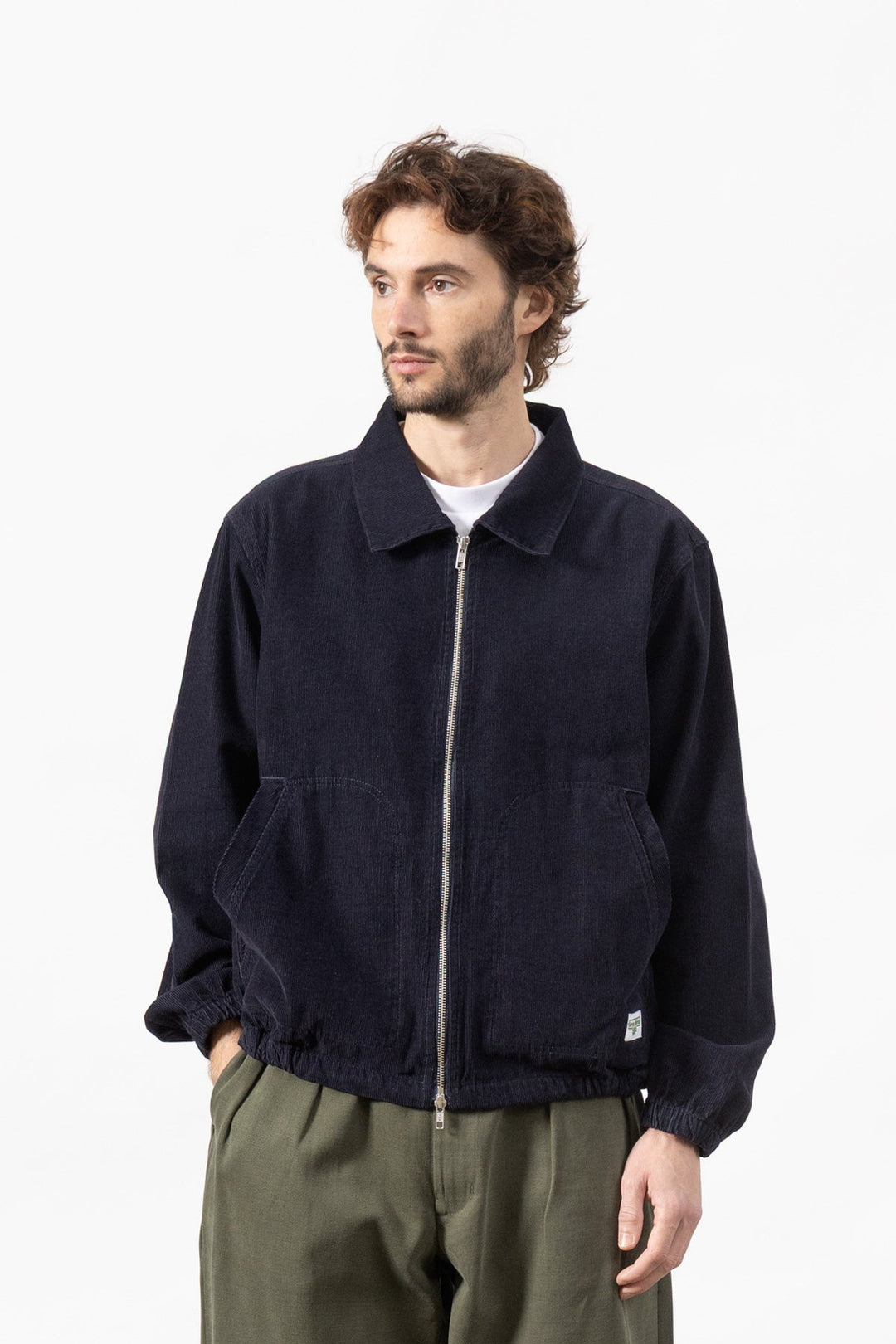 Fine Cord Work Jacket - Navy