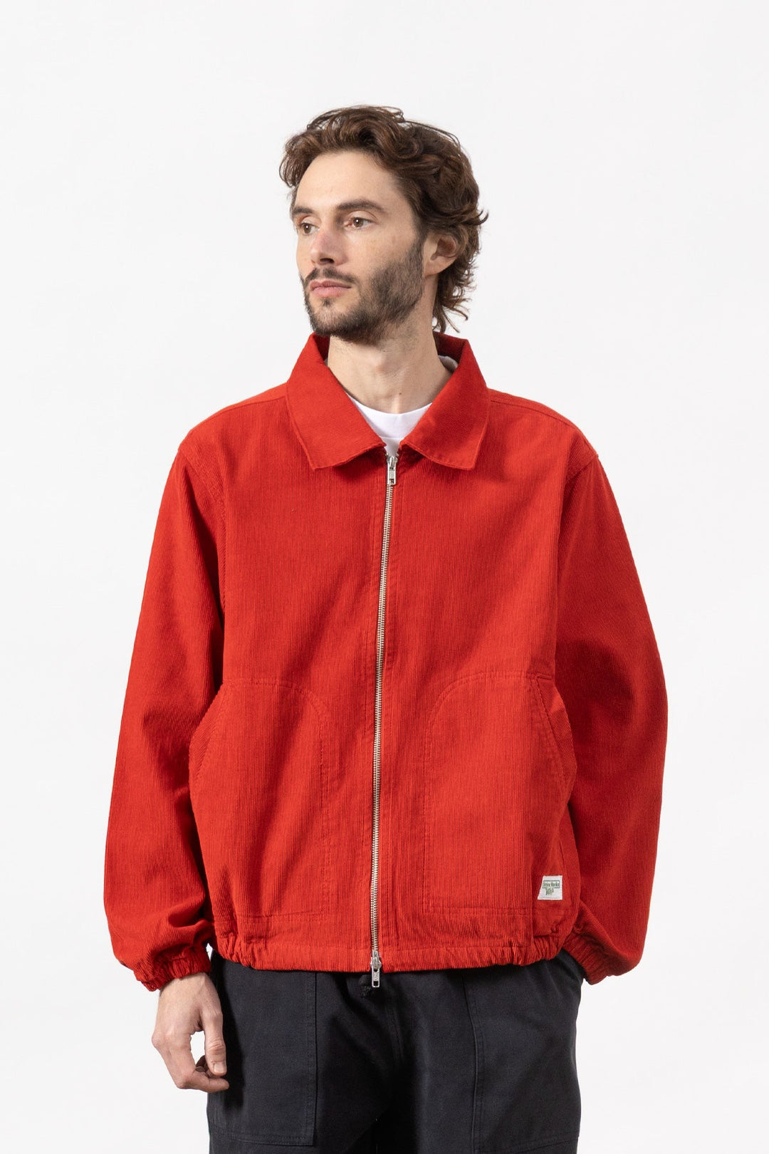 Fine Cord Work Jacket - Red
