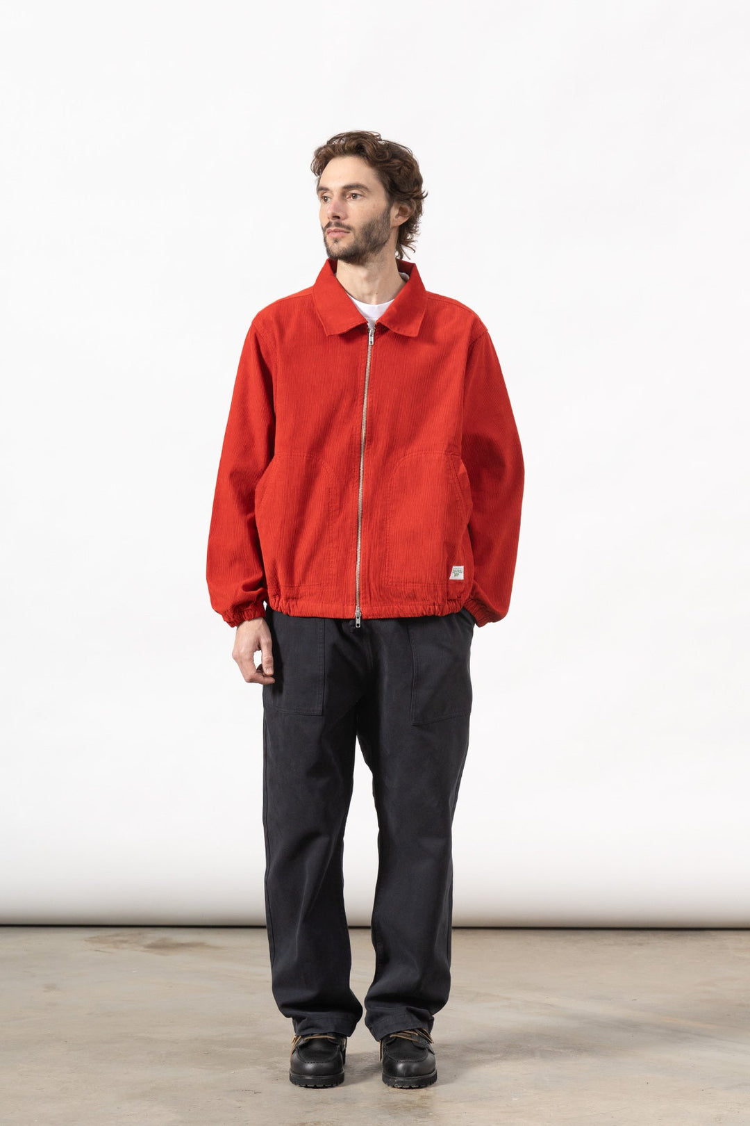 Fine Cord Work Jacket - Red