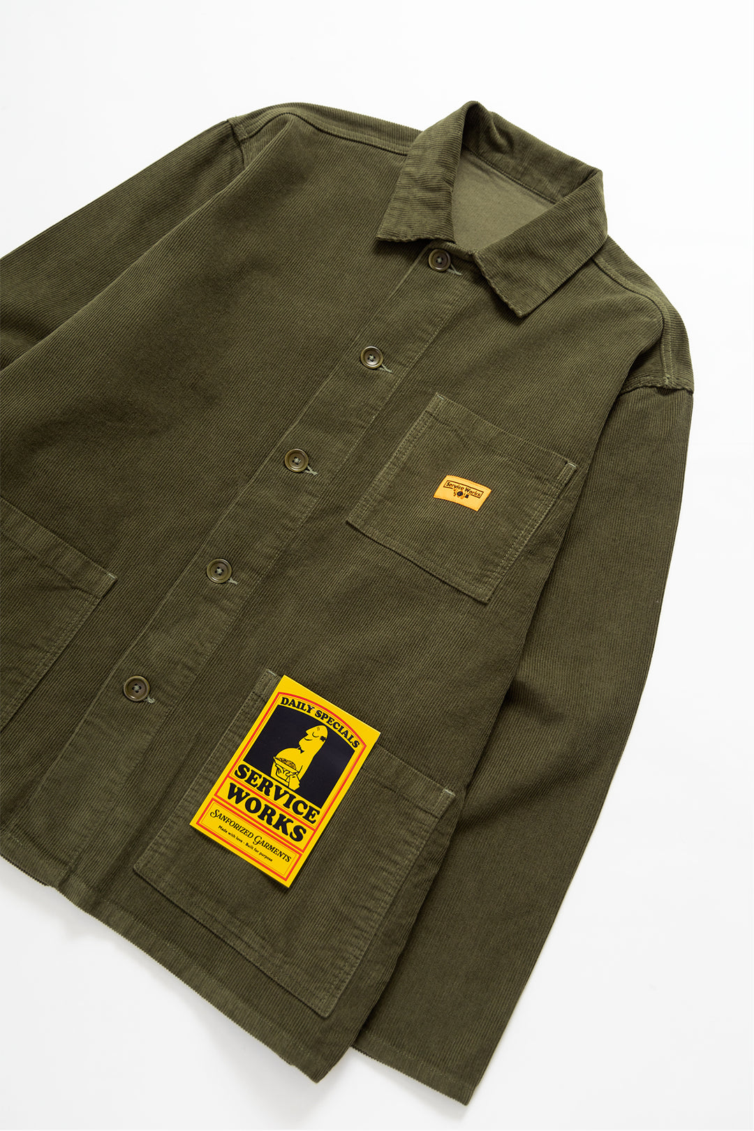 Corduroy Coverall Jacket - Olive