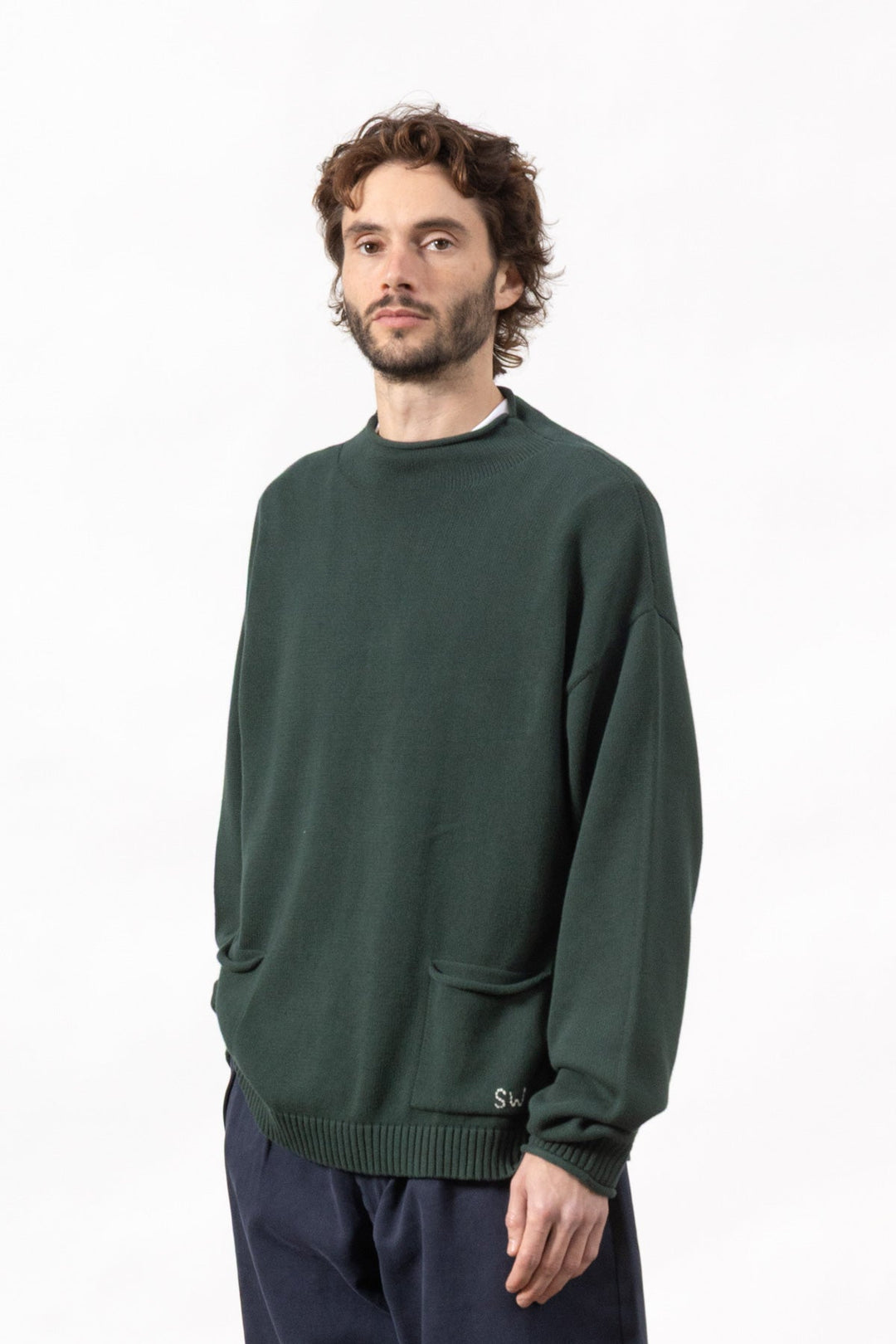 Mock Smock Sweater - Forest