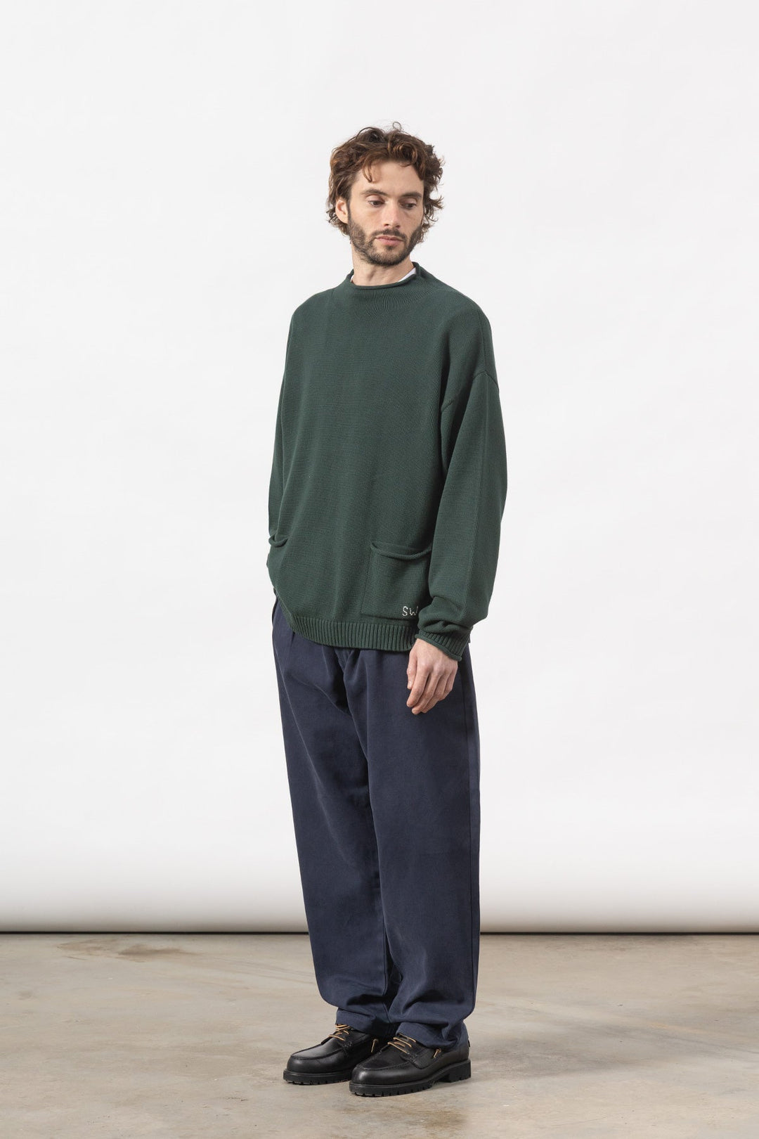 Mock Smock Sweater - Forest