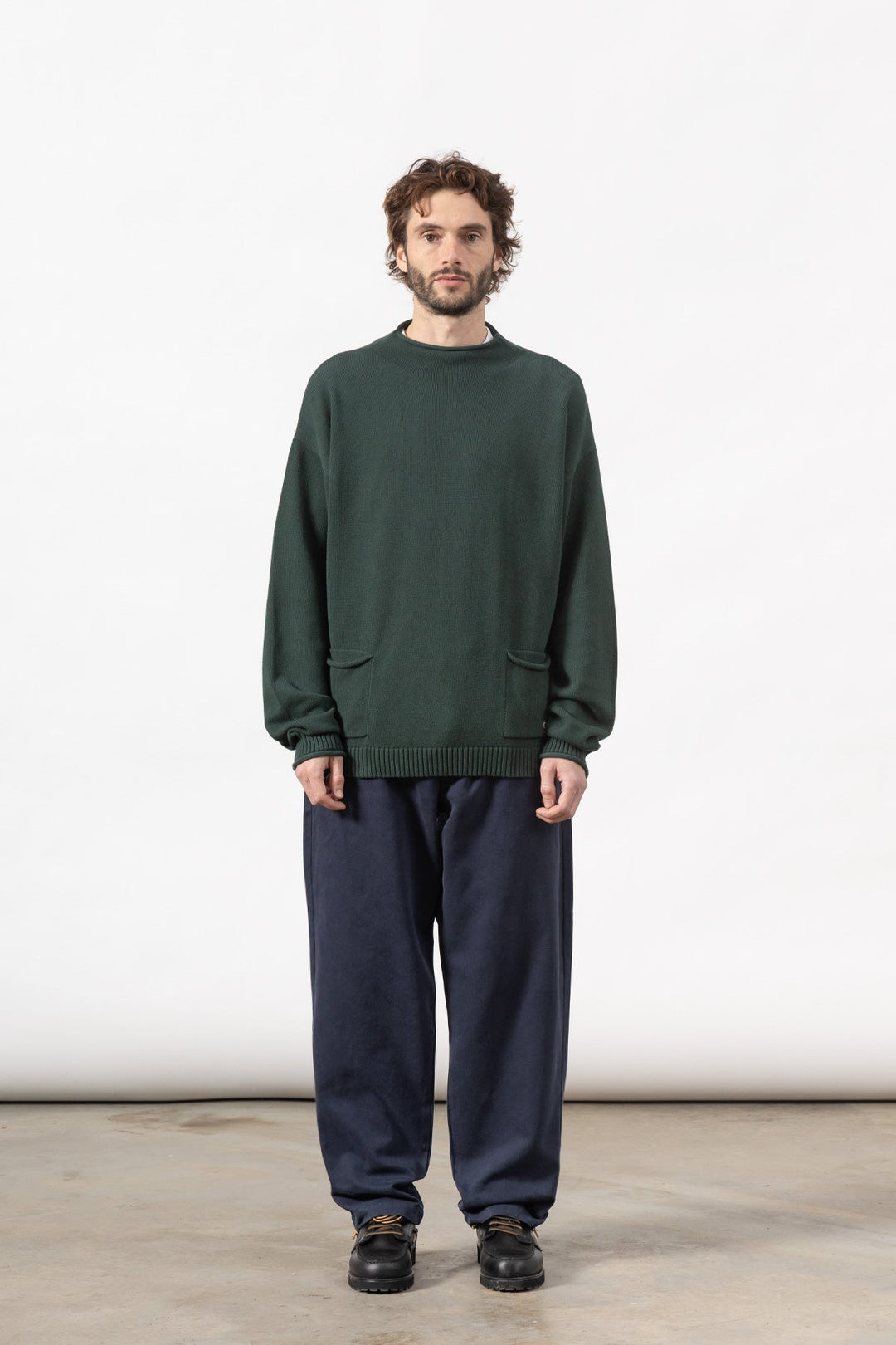 Mock Smock Sweater - Forest