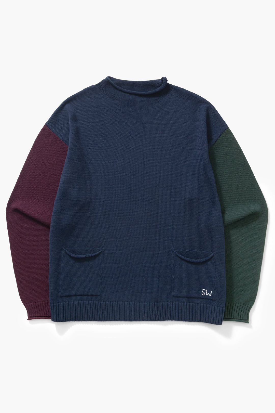 Mock Smock Sweater - Tricolour