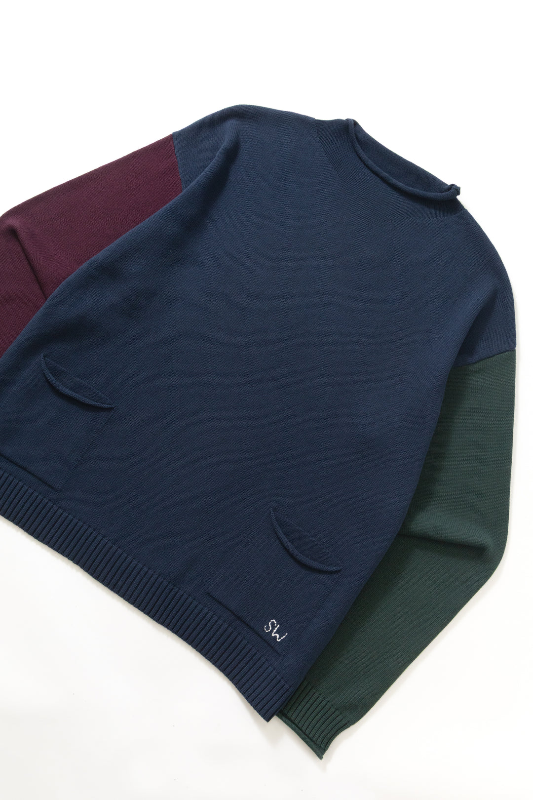 Mock Smock Sweater - Tricolour