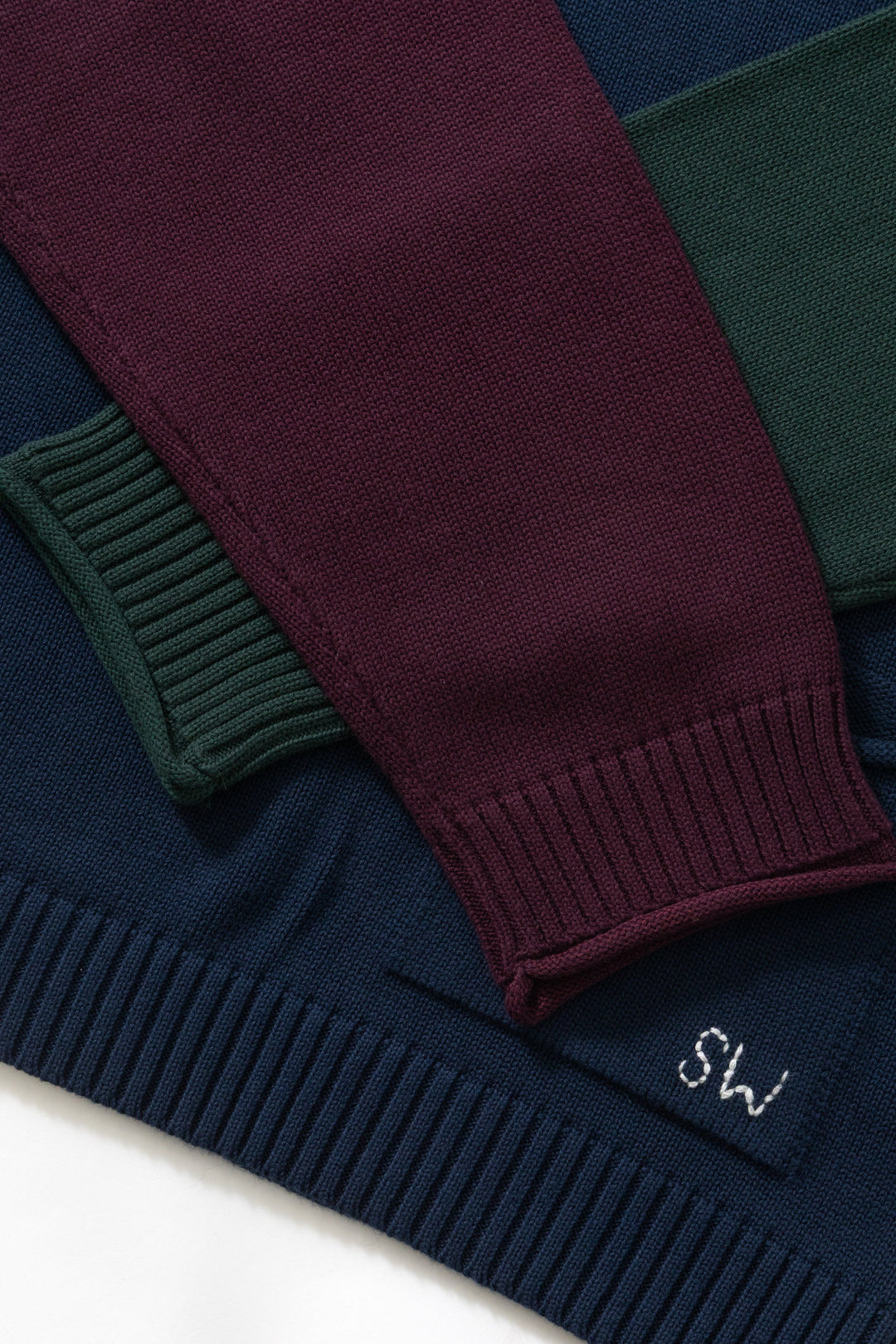 Mock Smock Sweater - Tricolour