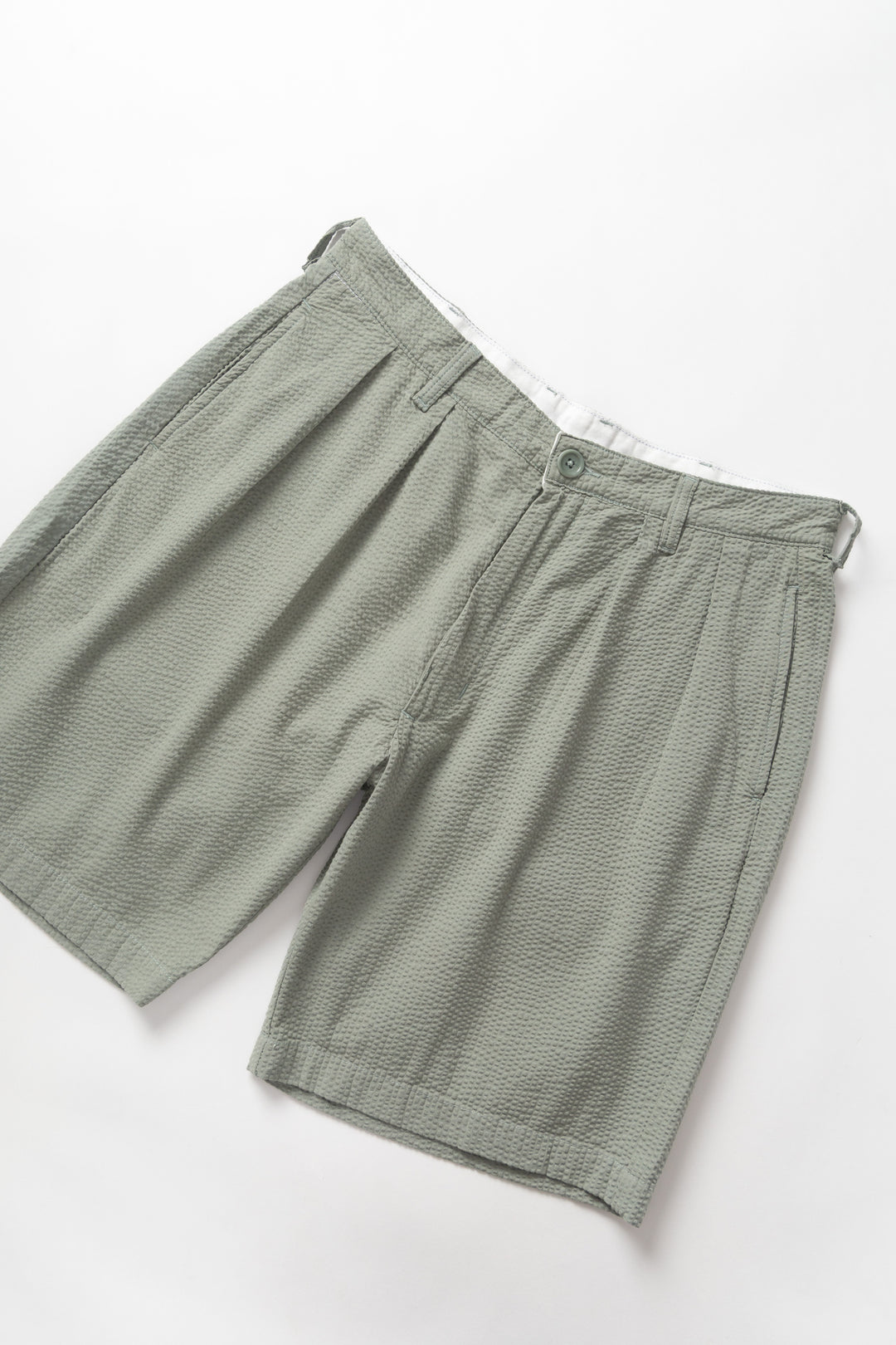 Seersucker Part Timer Shorts - Sage