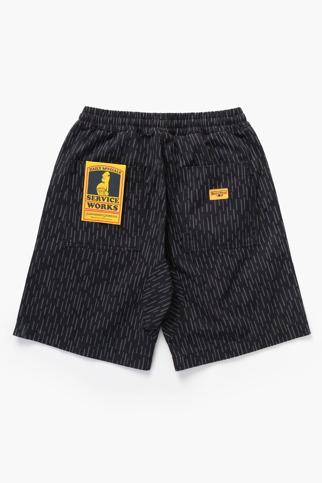 Patterned Chef Shorts - Raindrop Mono