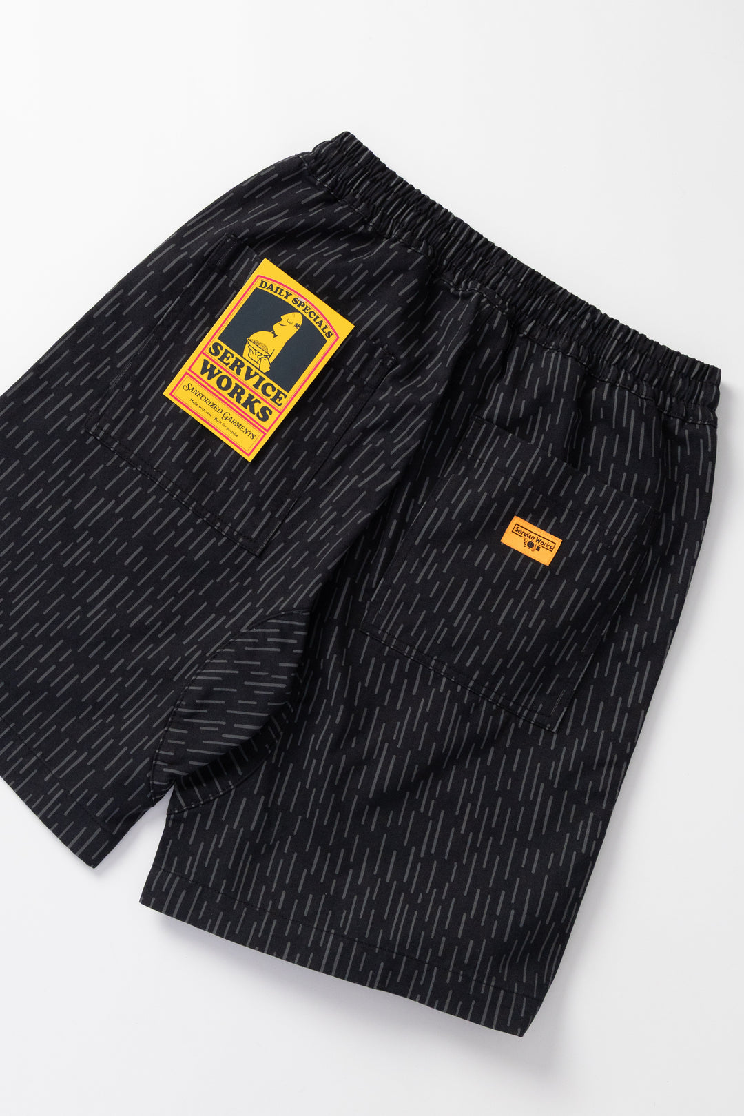 Patterned Chef Shorts - Raindrop Mono
