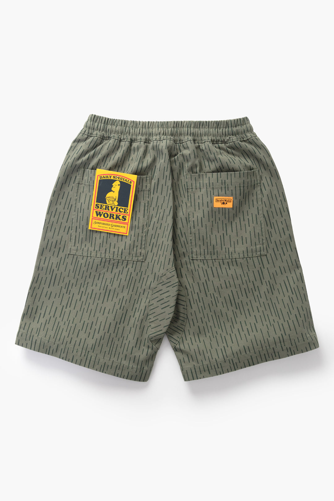 Patterned Chef Shorts - Raindrop Green