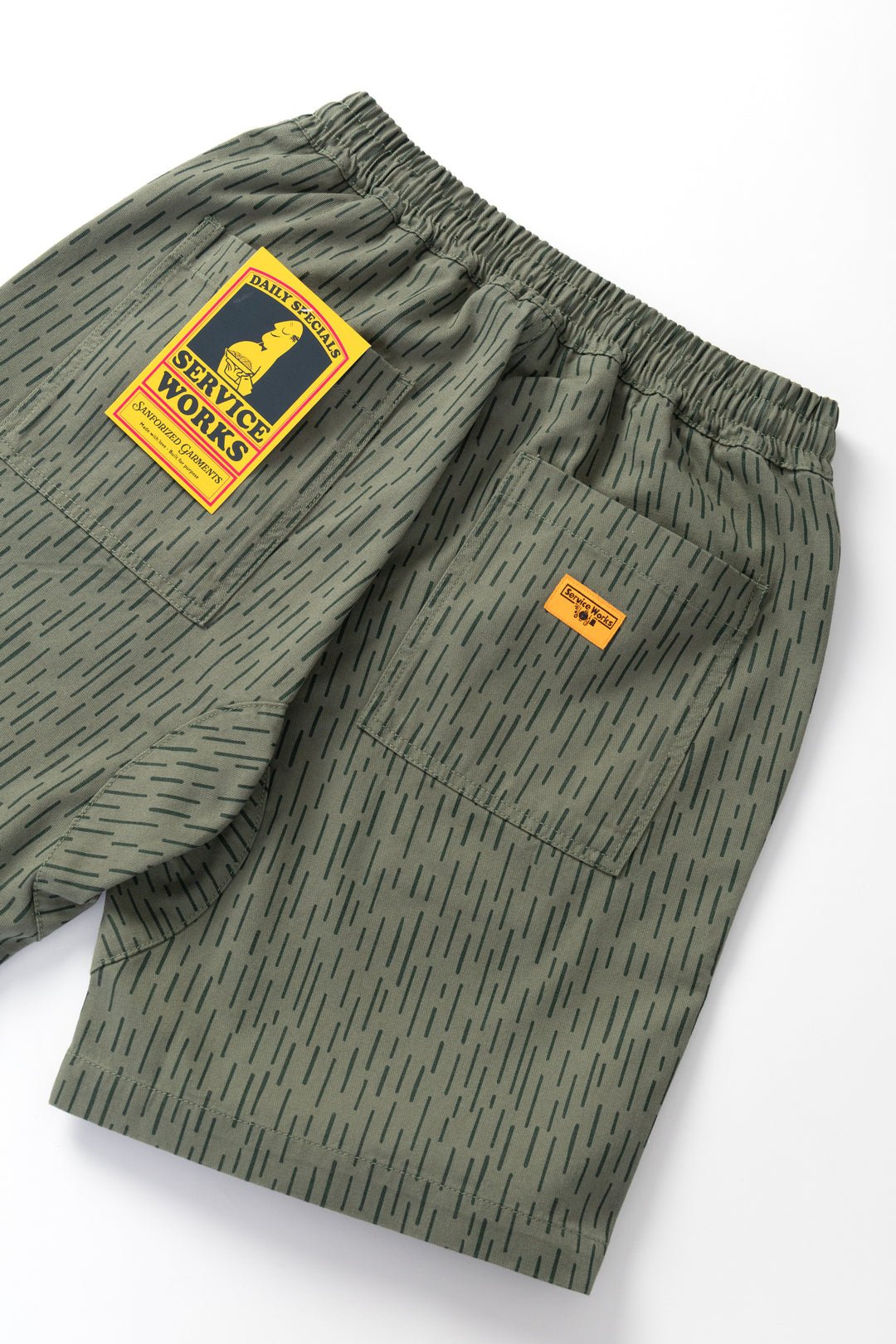 Patterned Chef Shorts - Raindrop Green