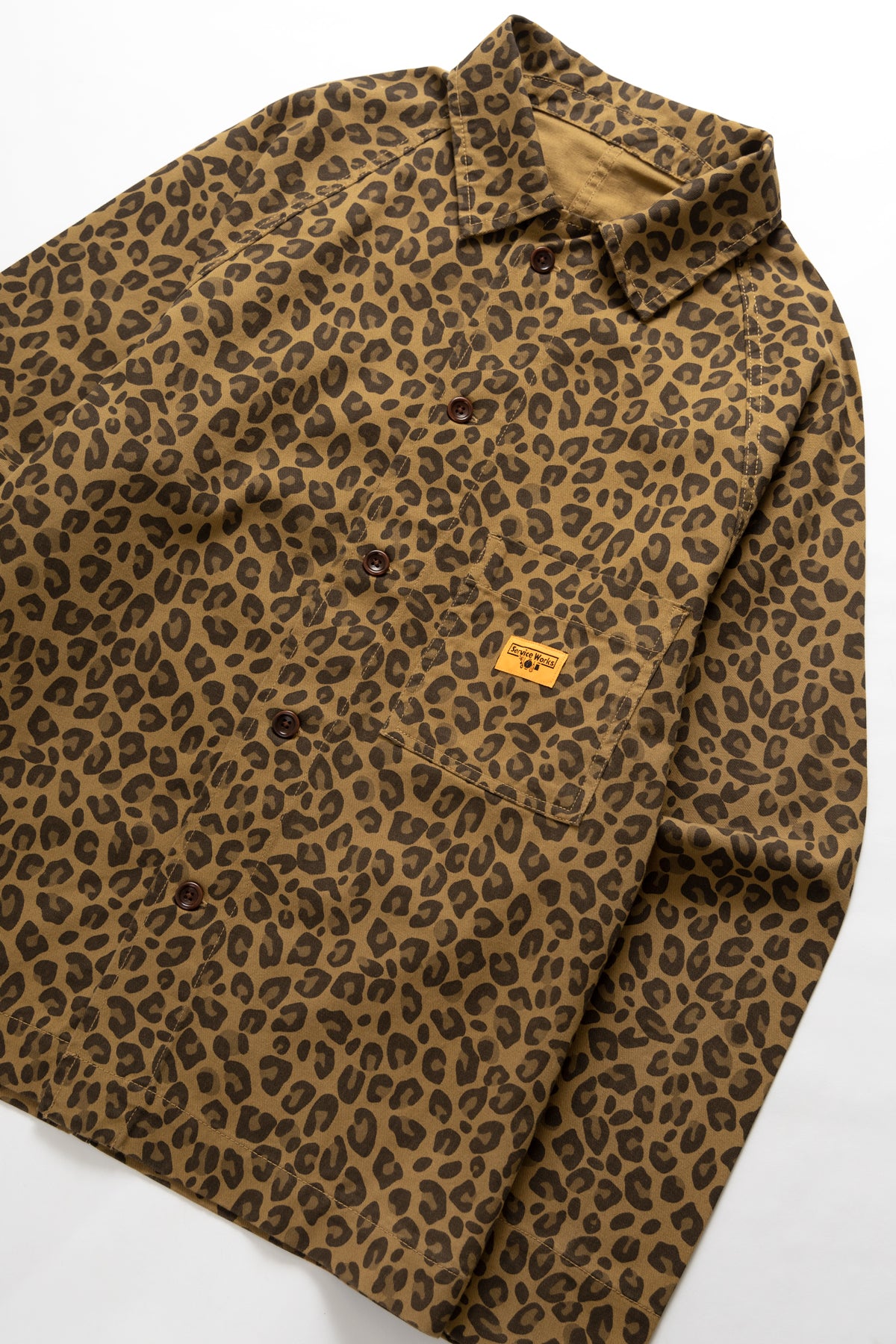 Patterned Front Of House Jacket - Brown Leopard – Service Works London