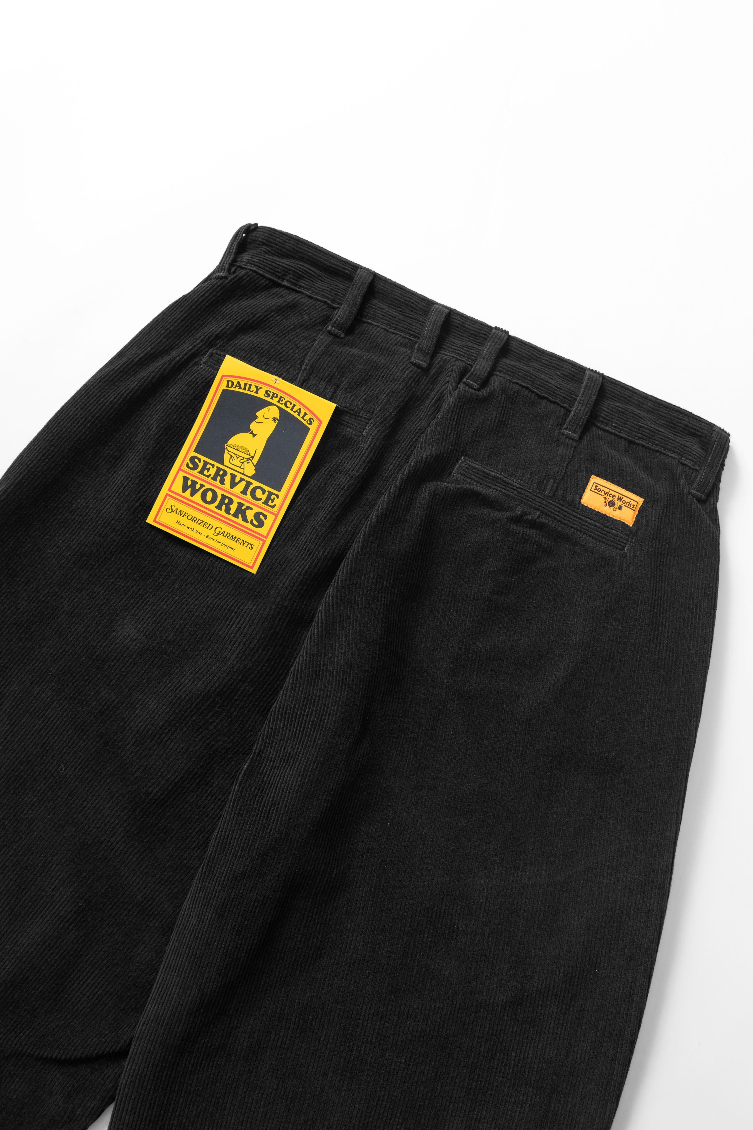 パンツ Echeveria Euro Corduroy Work Torouthers Corduroy Part Timer Pant - Black – Service Works London