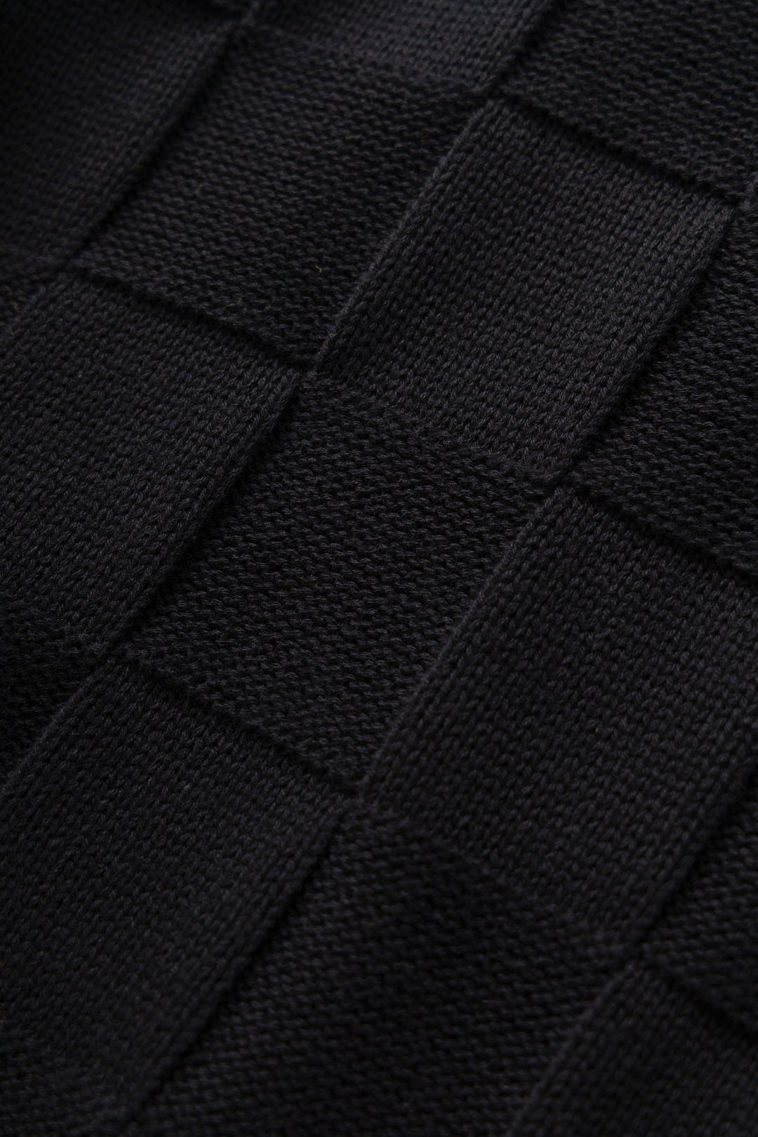 Check Knit Crewneck - Black