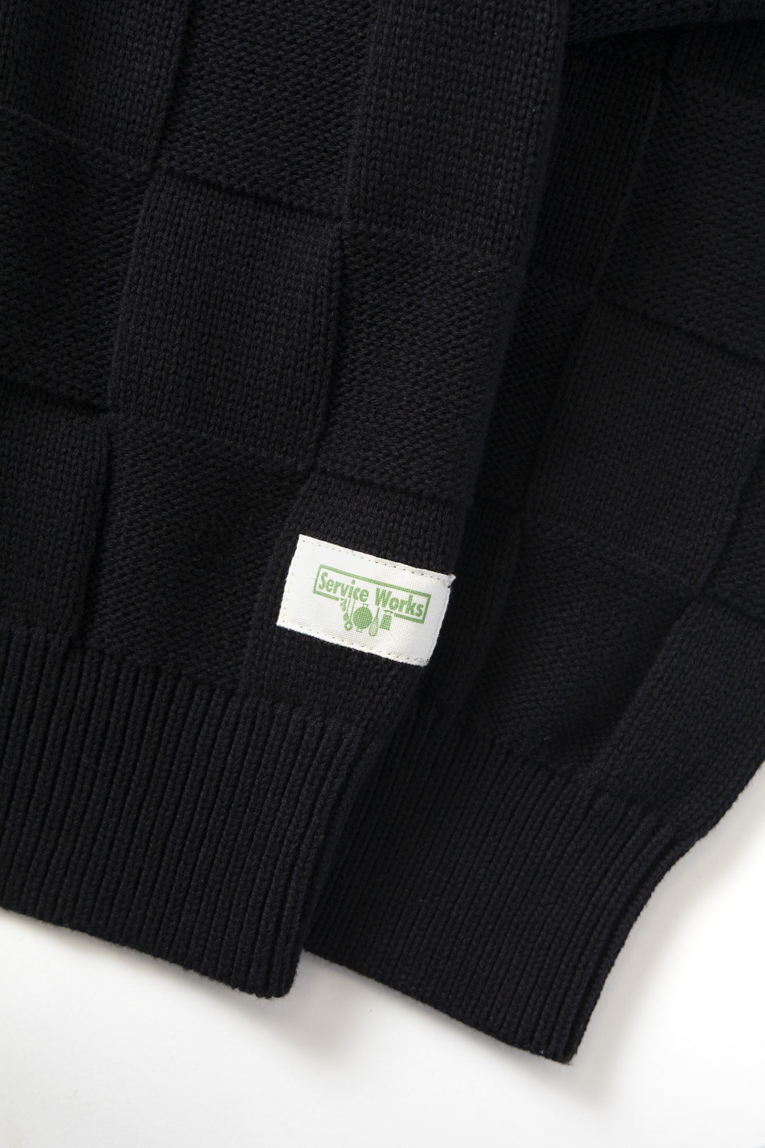 Check Knit Crewneck - Black
