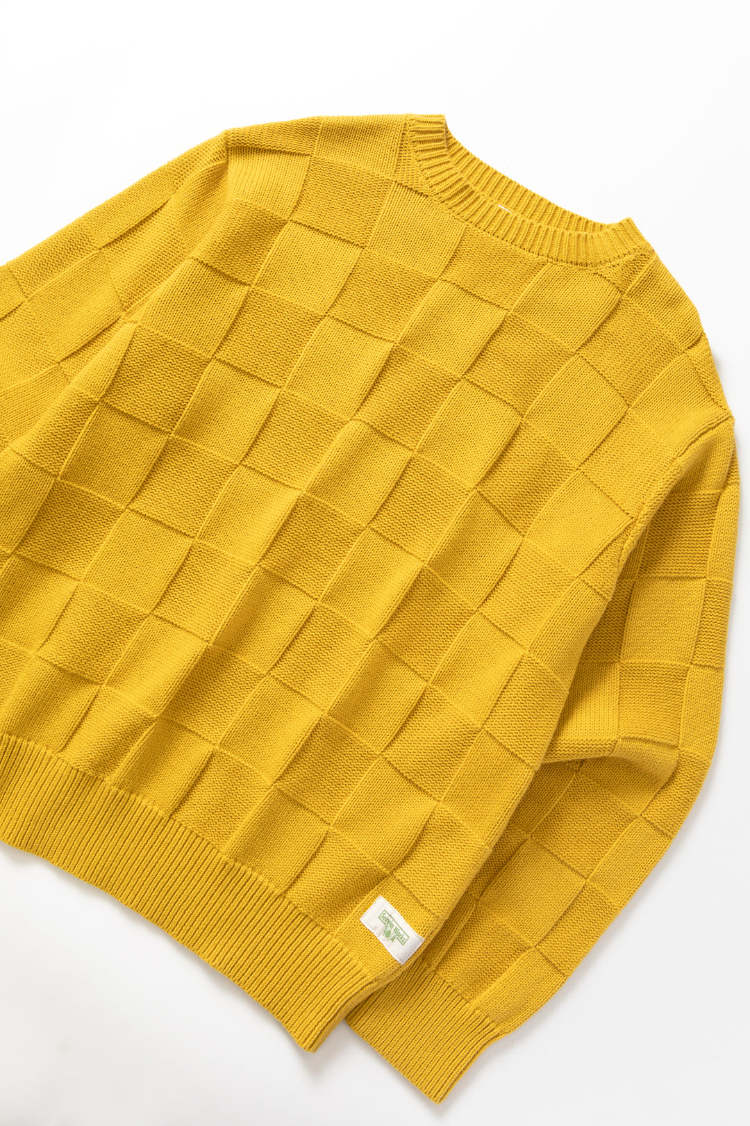 Check Knit Crewneck - Ochre