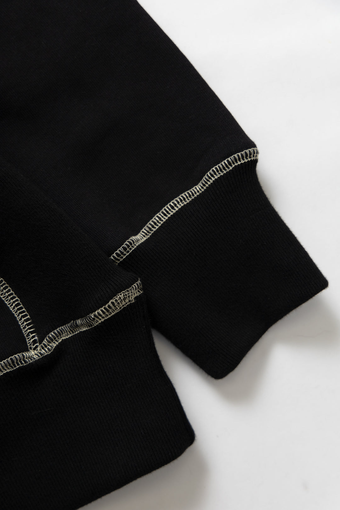 Contrast Stitch Hoodie - Black