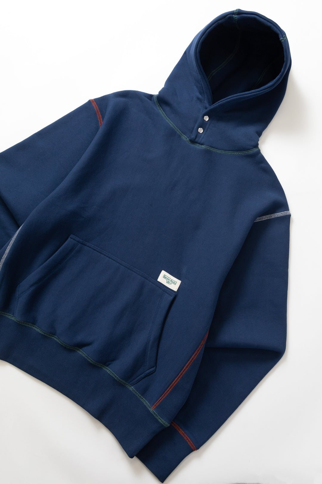 Contrast Stitch Hoodie - Navy