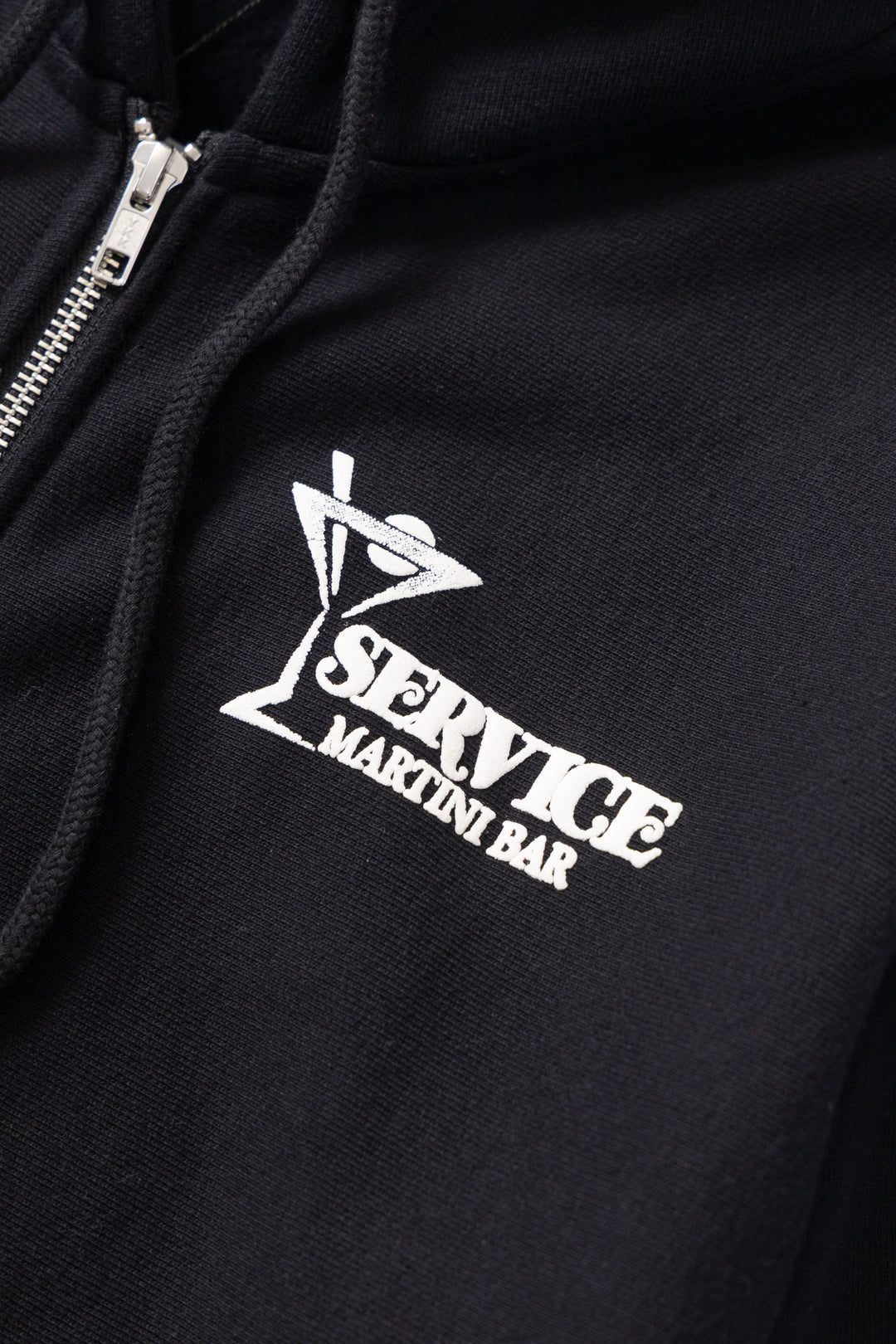 Martini Zipper Hoodie - Black