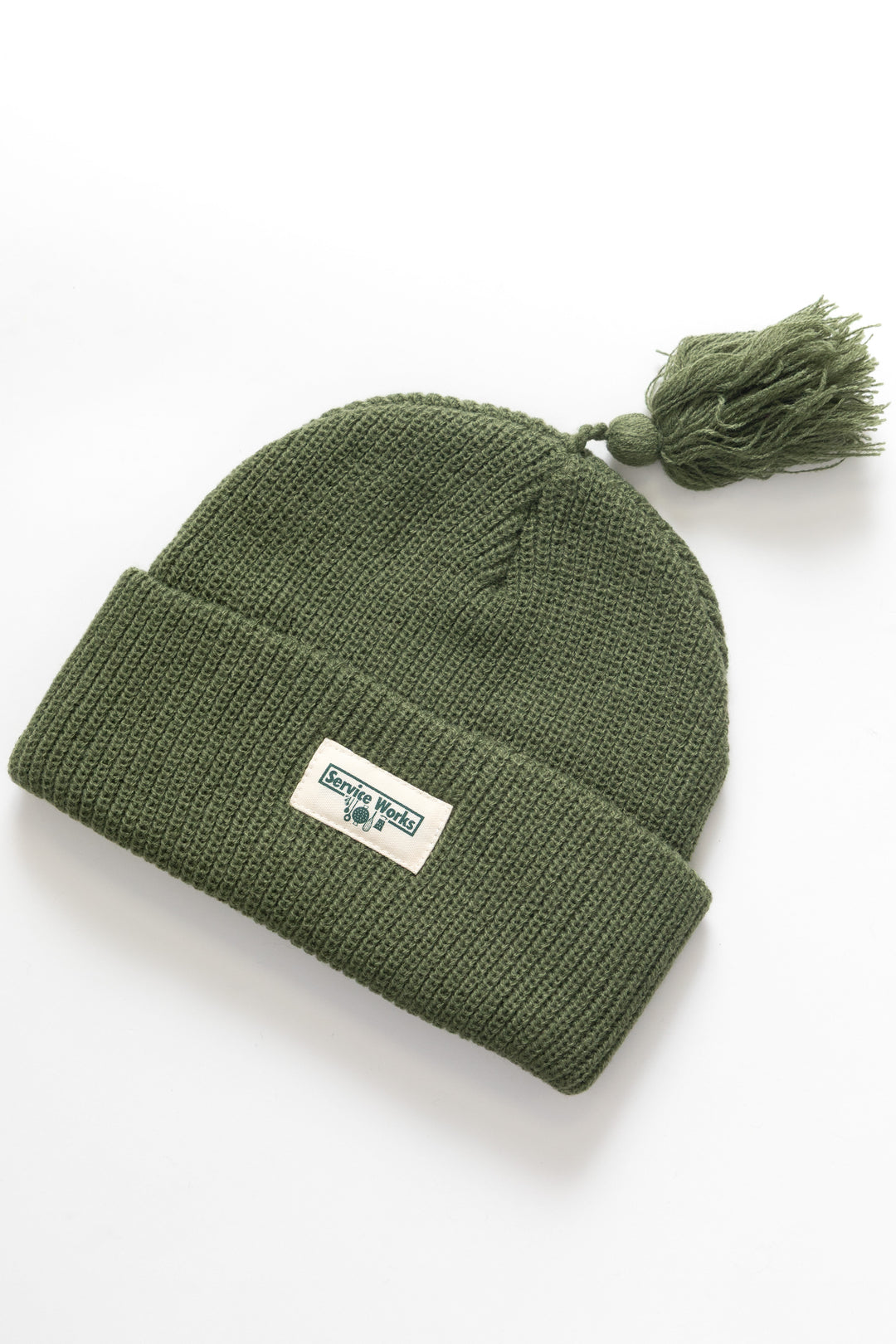 Tassel Beanie - Olive