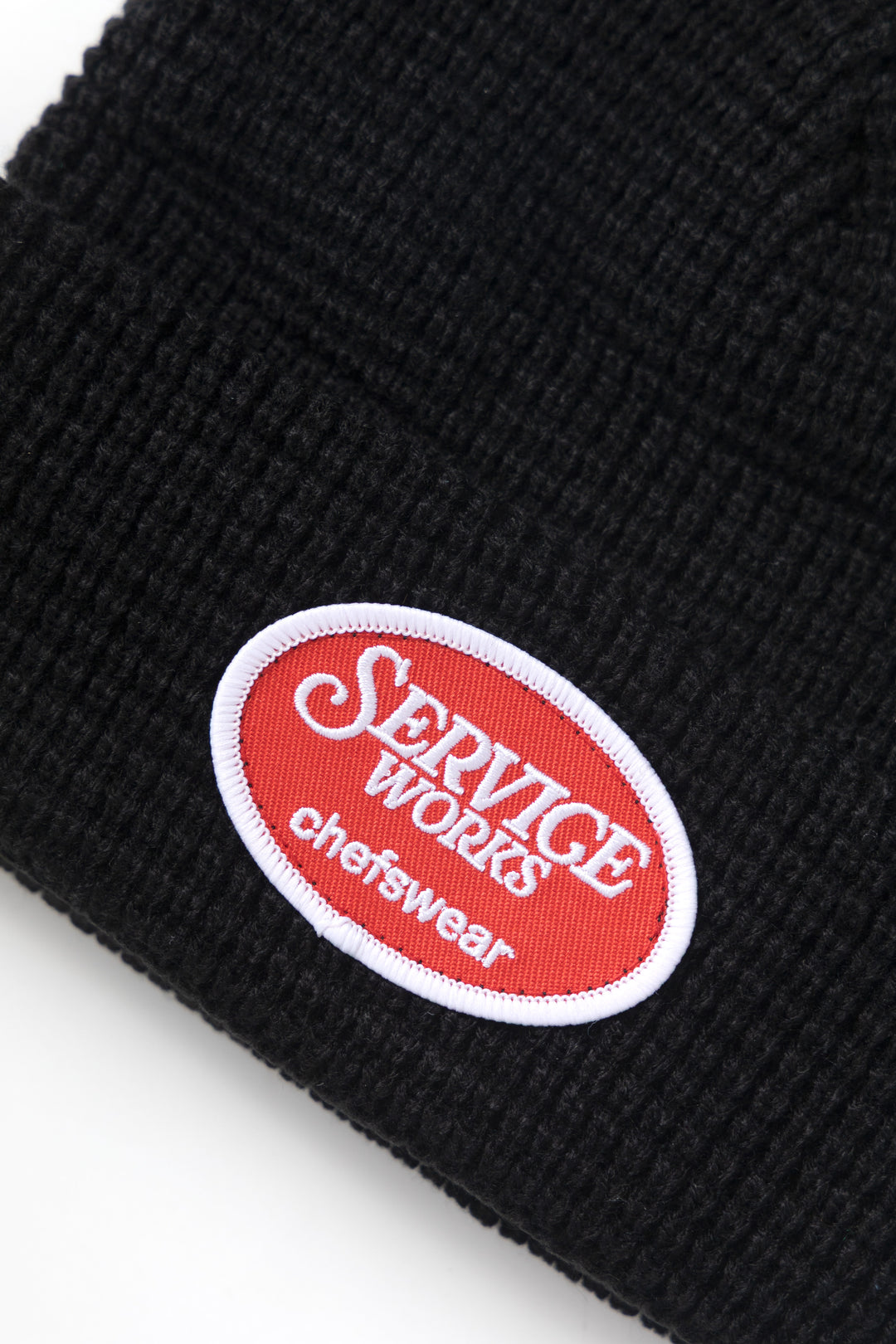 Waffle Patch Beanie - Black