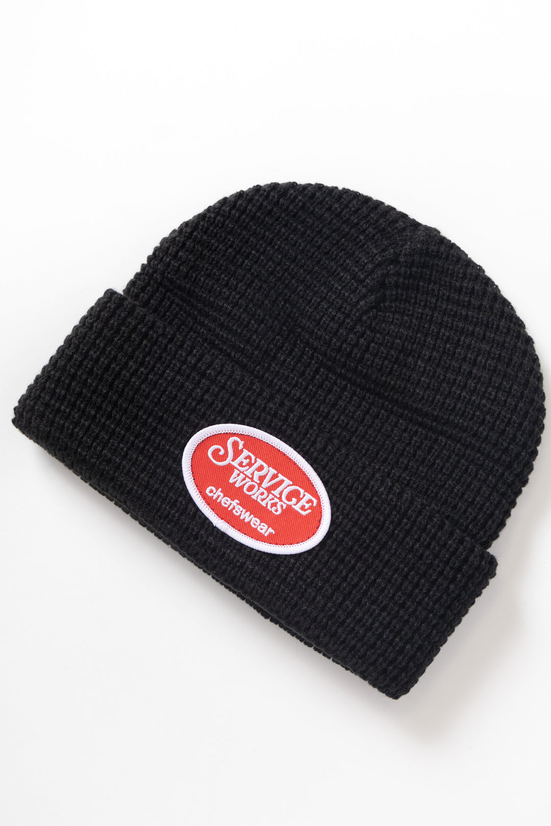 Waffle Patch Beanie - Black