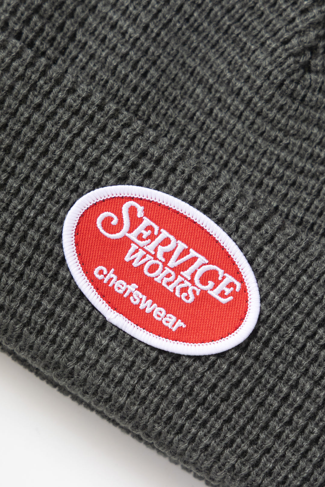 Waffle Patch Beanie - Grey