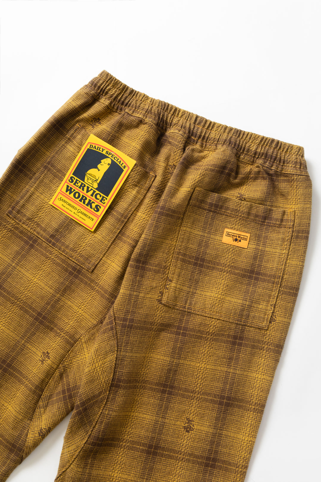 Thistle Plaid Chef Pants - Ochre