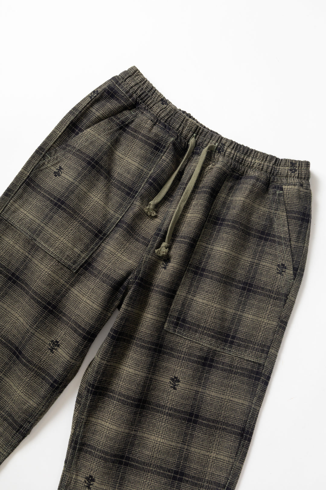 Thistle Plaid Chef Pants - Olive