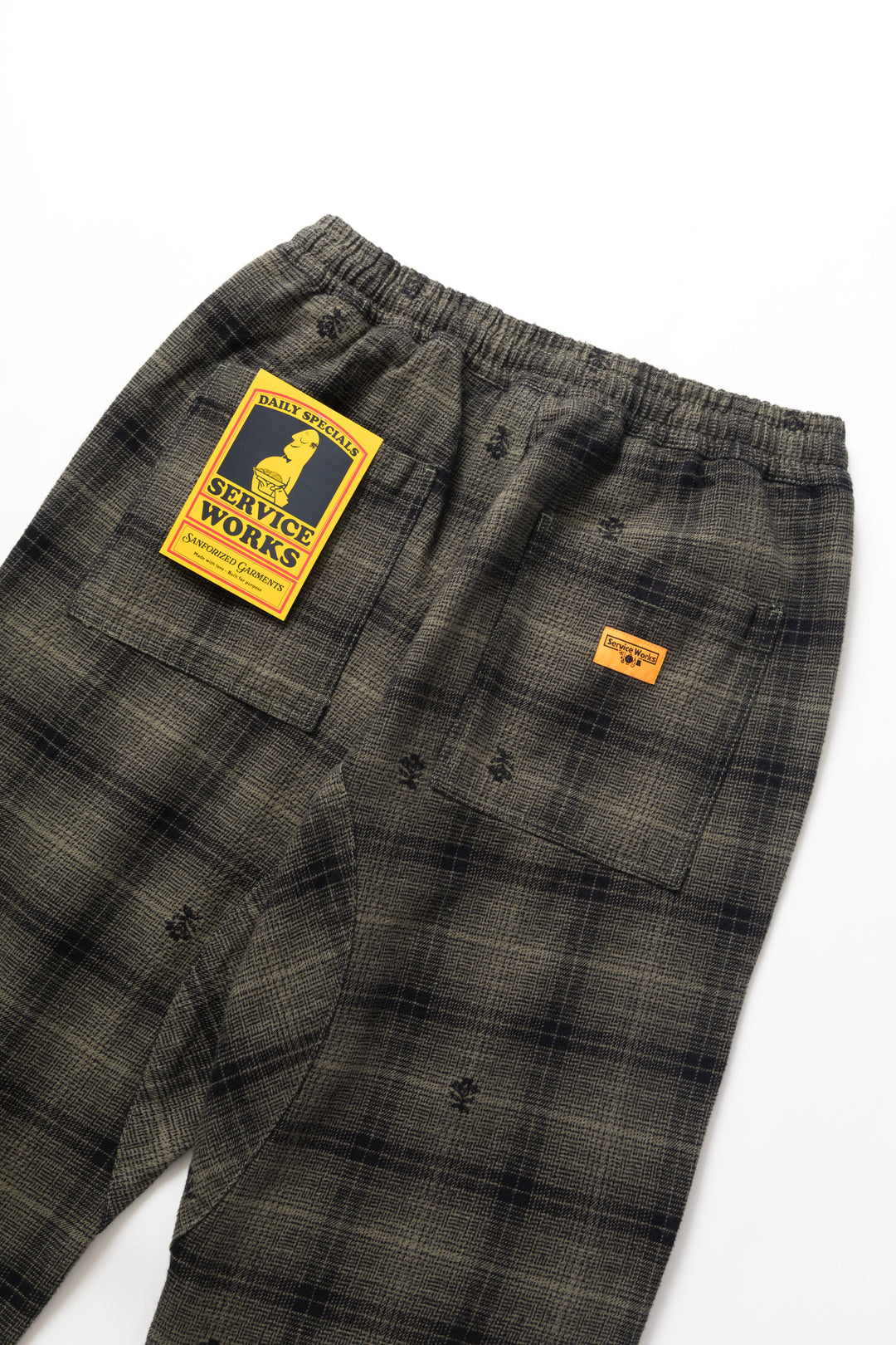 Thistle Plaid Chef Pants - Olive