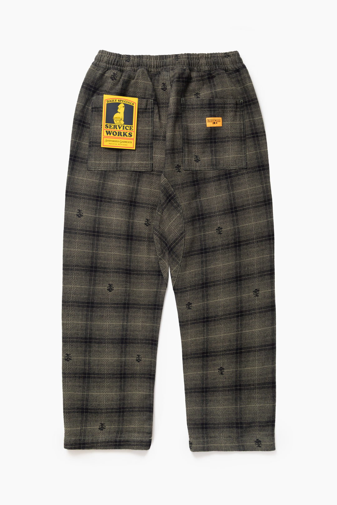 Thistle Plaid Chef Pants - Olive