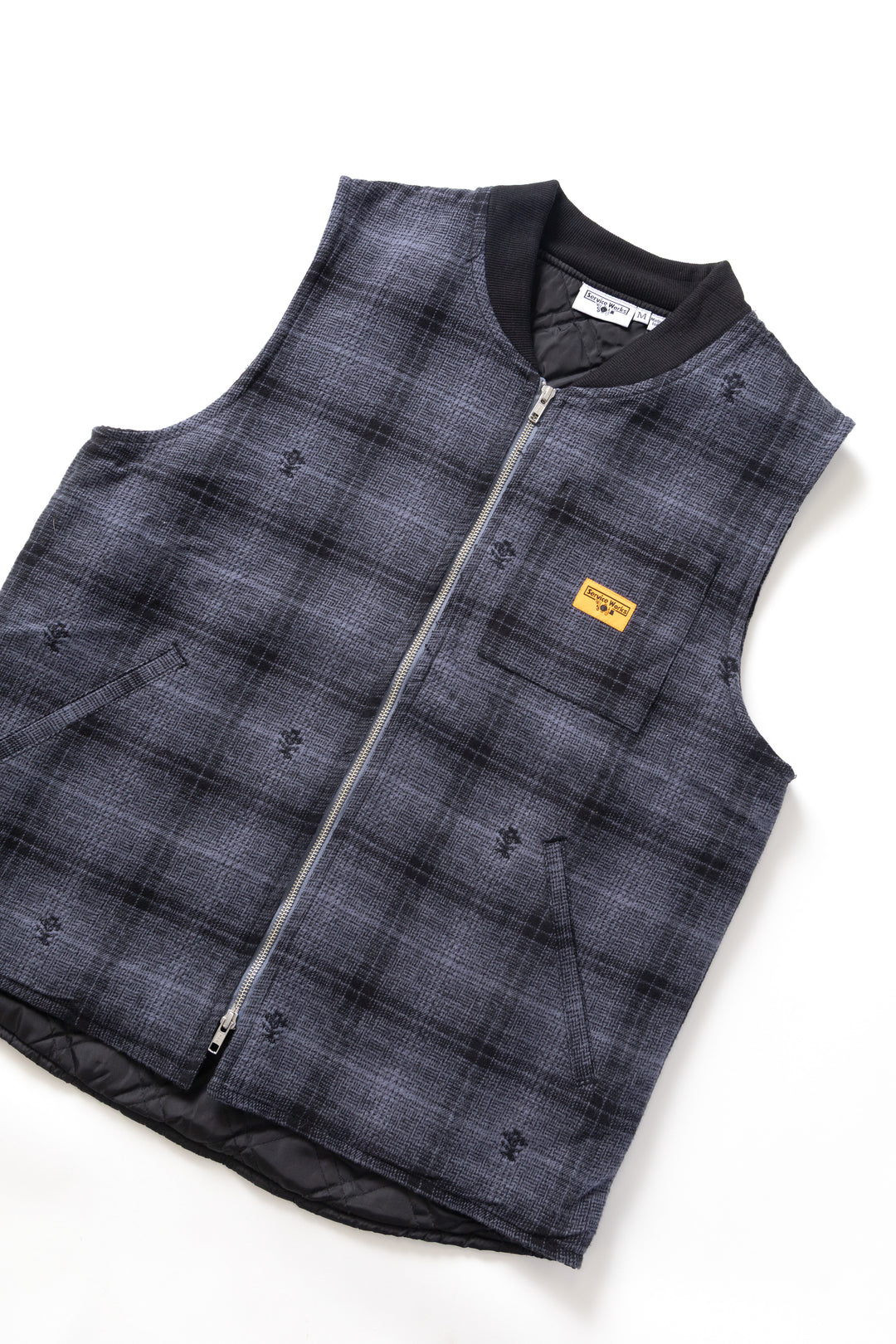 Thistle Plaid Padded Work Vest - Black