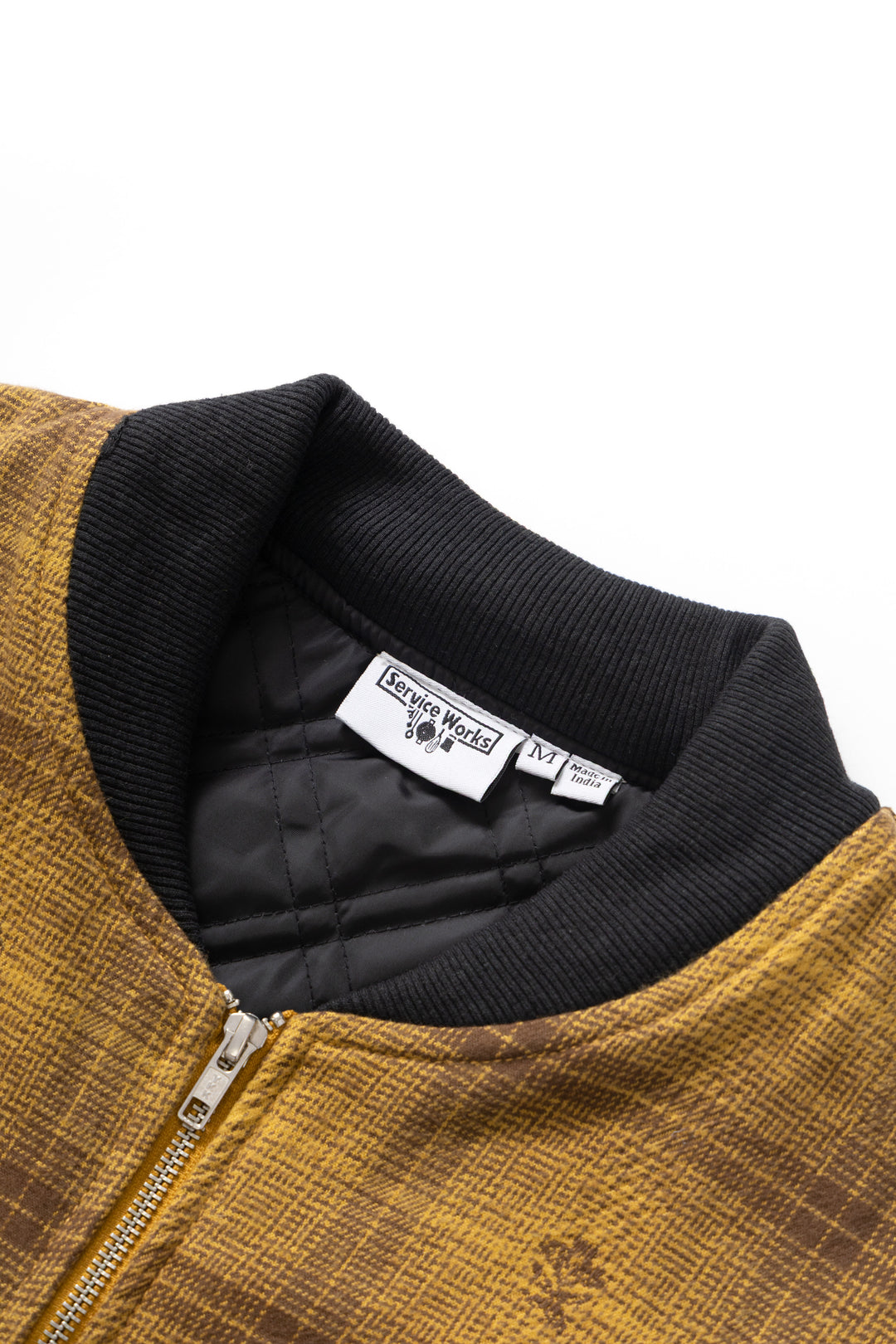 Thistle Plaid Padded Work Vest - Ochre